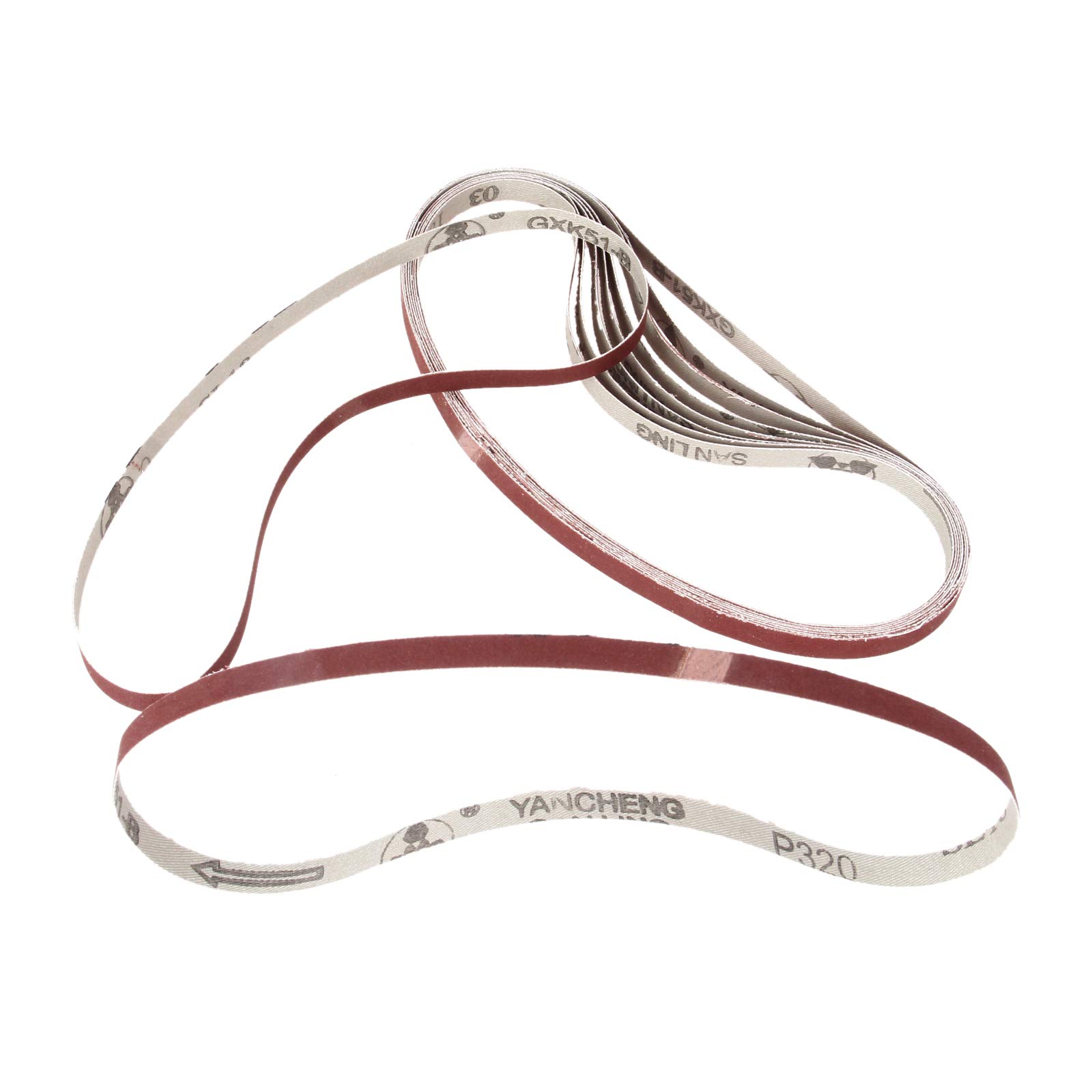 10Pcs 40-600 Grit Sanding Belts for Drill Grinder, 9533mm Abrasive Polishing Tool - Perfect for Woodworking, Metal Finishing & DIY Projects (Grit 320)