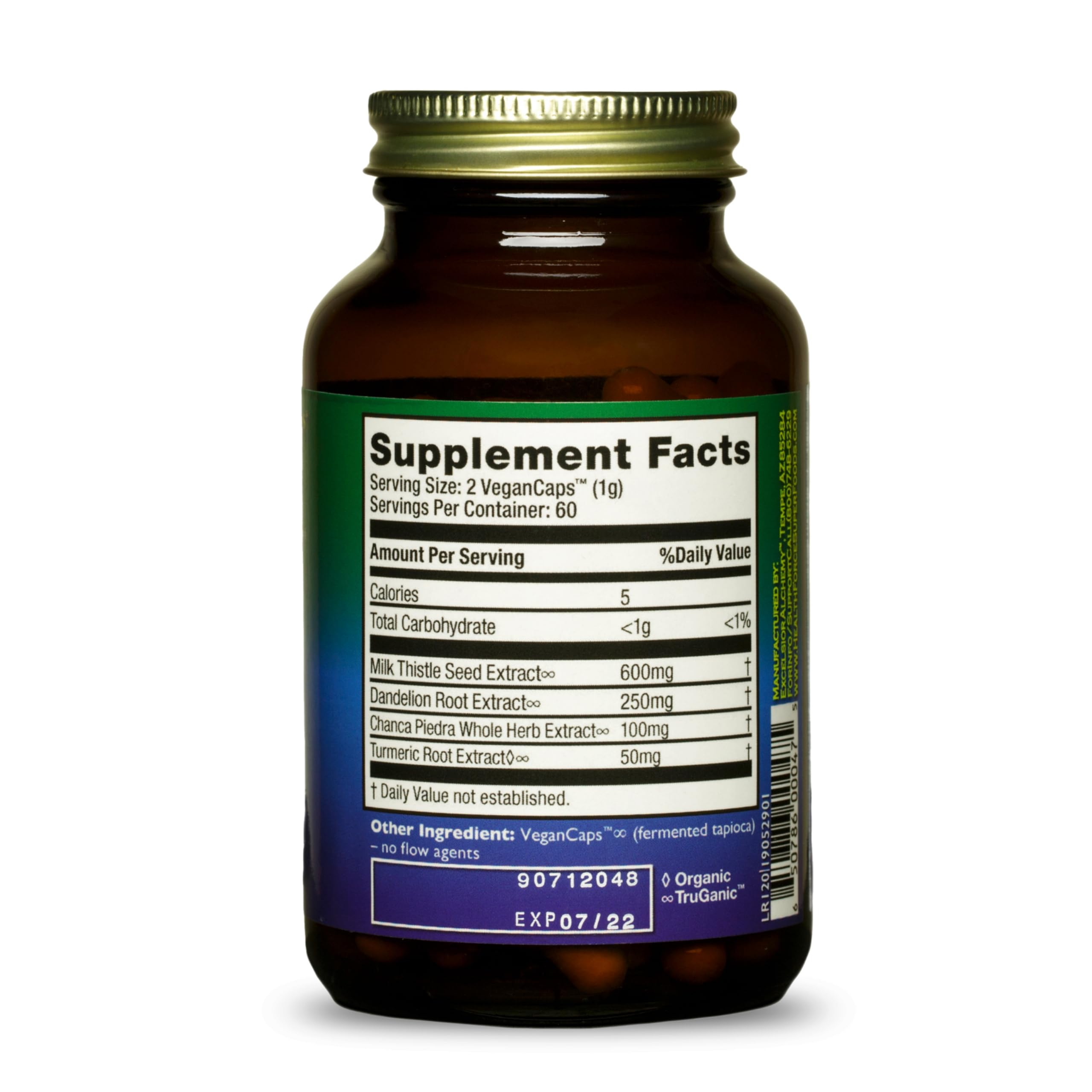 HealthForce SuperFoods Liver Rescue Supplement - Natural Liver Cleanse & Detox with Milk Thistle & Dandelion Root - Gluten-Free Vegan Capsules (120 Caps, Pack of 2) for Liver Support & Digestive Health