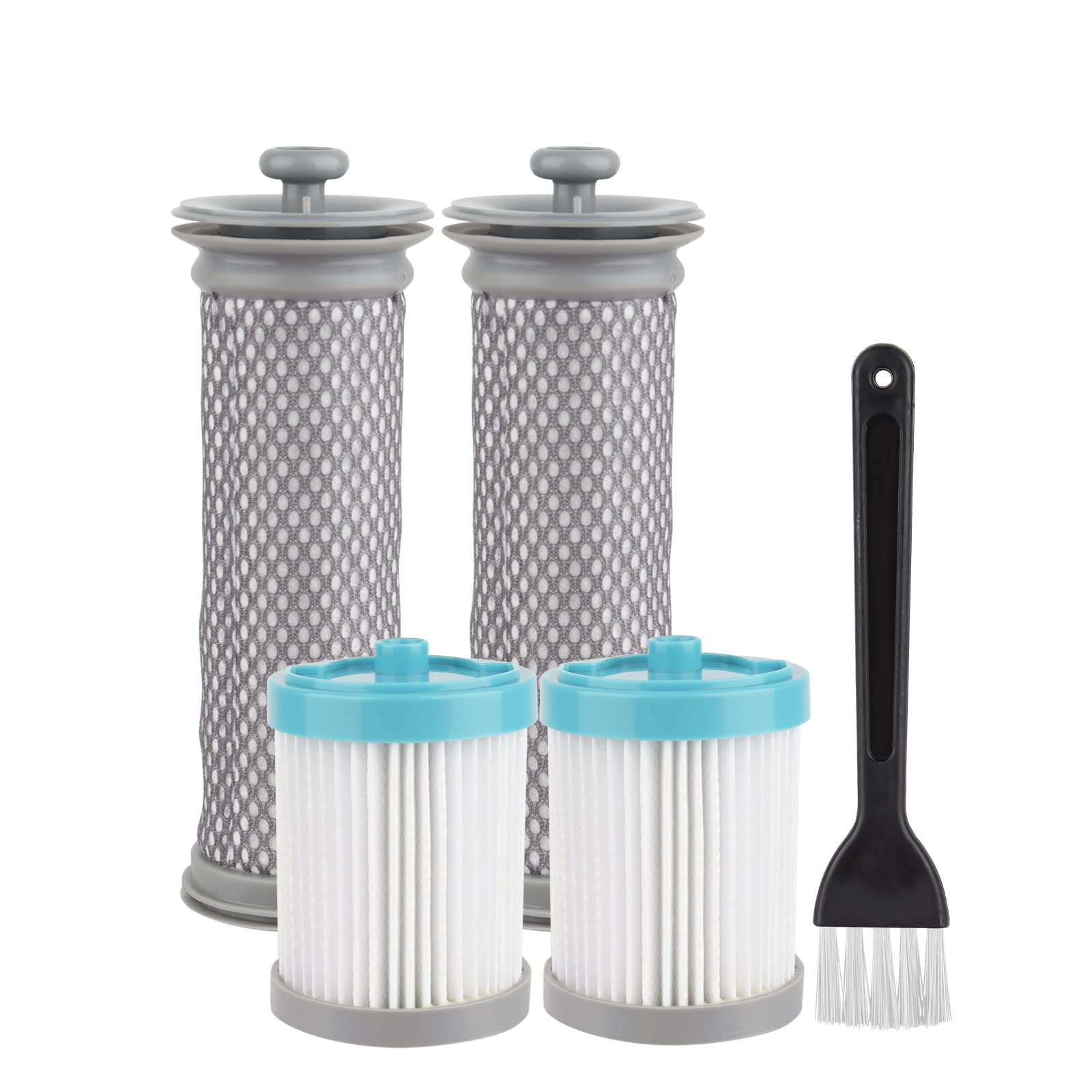 Tineco A10/A11 Replacement Filters - Compatible with Tineco A10 Hero, A11 Hero, Master, PURE ONE S11, PWRHERO11 Cordless Vacuums - 2 Pre Filters + 2 HEPA Filters + 1 Brush - Perfect for Pet Hair, Dust, and Allergen Removal in Home Cleaning