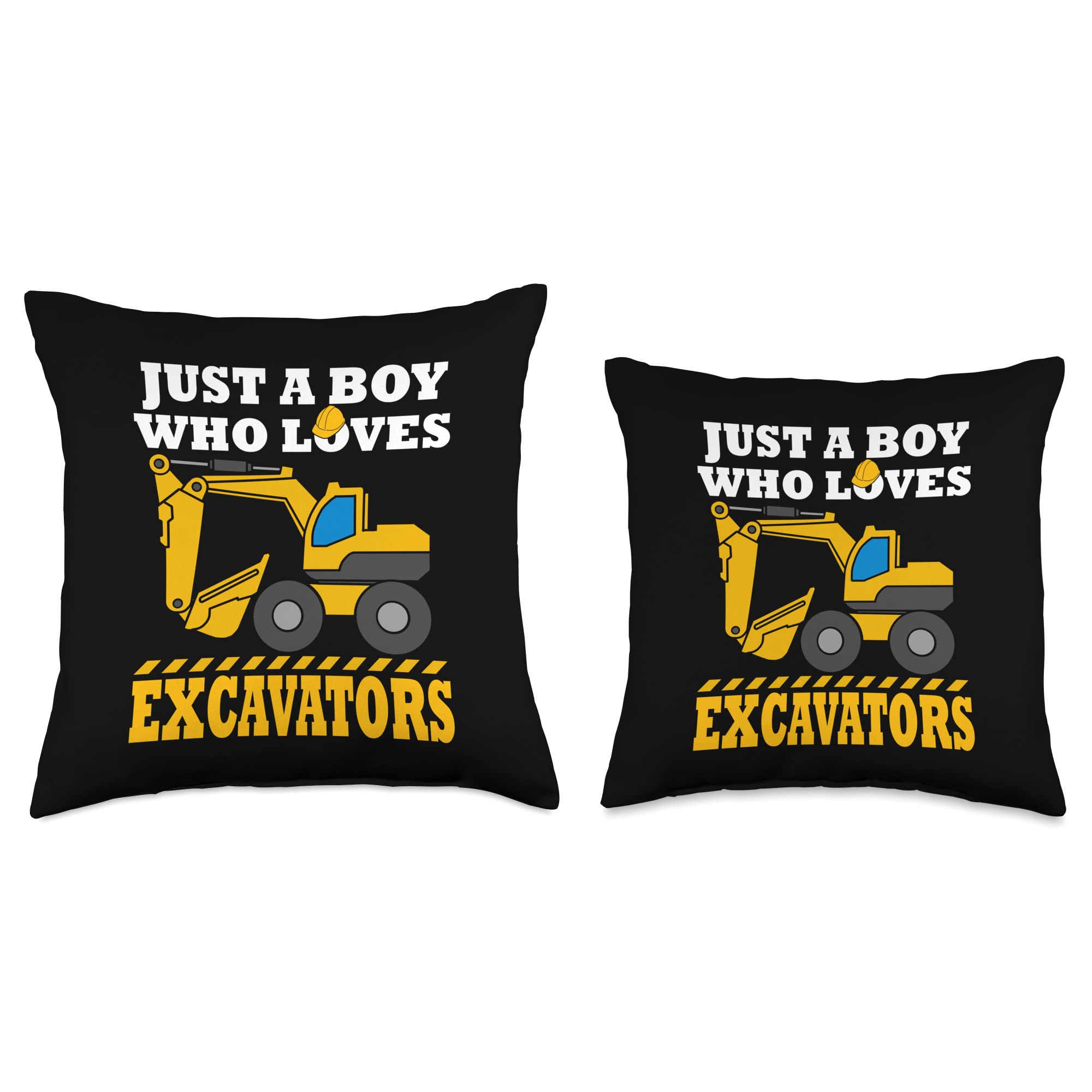 Excavator Gifts for Boys & Kids - Construction Themed Throw Pillow | Perfect for Bedroom Decor, Playroom Accessories & Construction Lover Presents