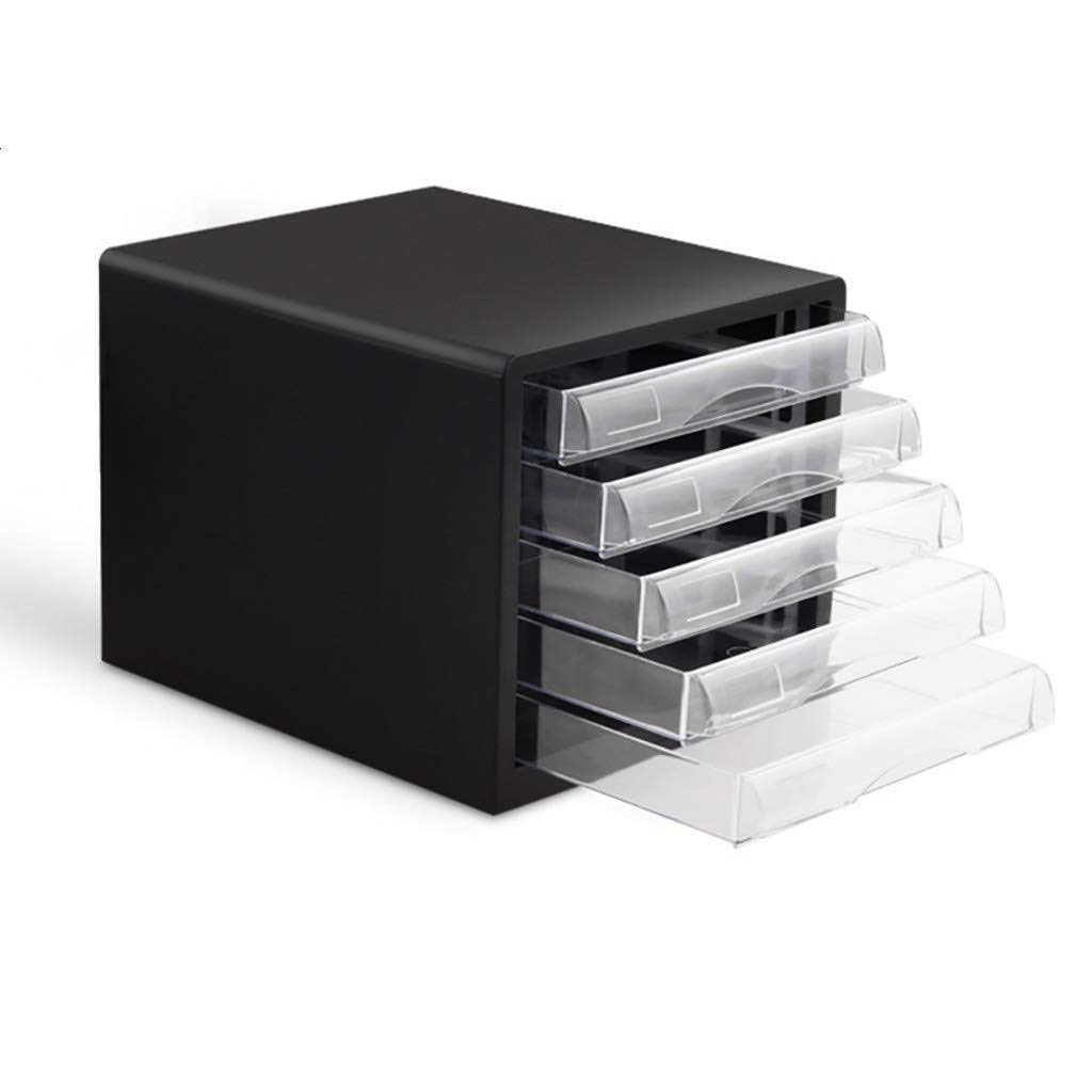 XBSXP Portable File Cabinet & Organizer - ABS Material, High-Transparent Resin Drawer, PP Plastic - Black | Office Supplies for Documents, Newspapers & Data Storage | Perfect for Home Office, Classroom & Workspace Organization