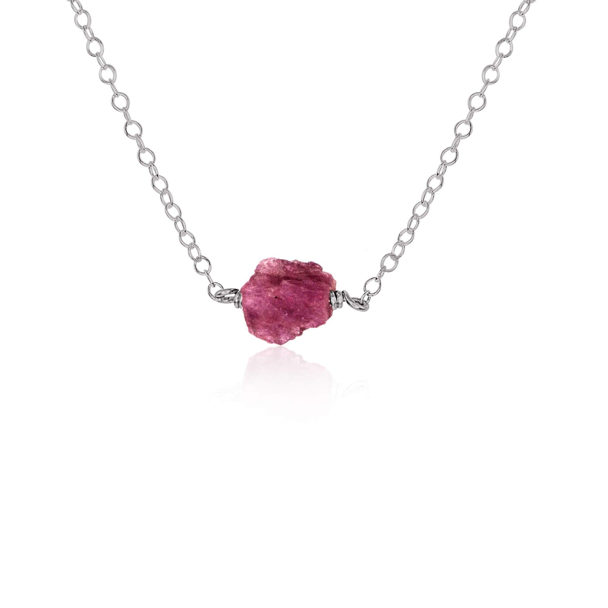 Natural Raw Pink Tourmaline Crystal Pendant Necklace - Healing Stone Jewelry for Women, Boho Chic Accessory | Perfect for Meditation, Yoga & Spiritual Gifts