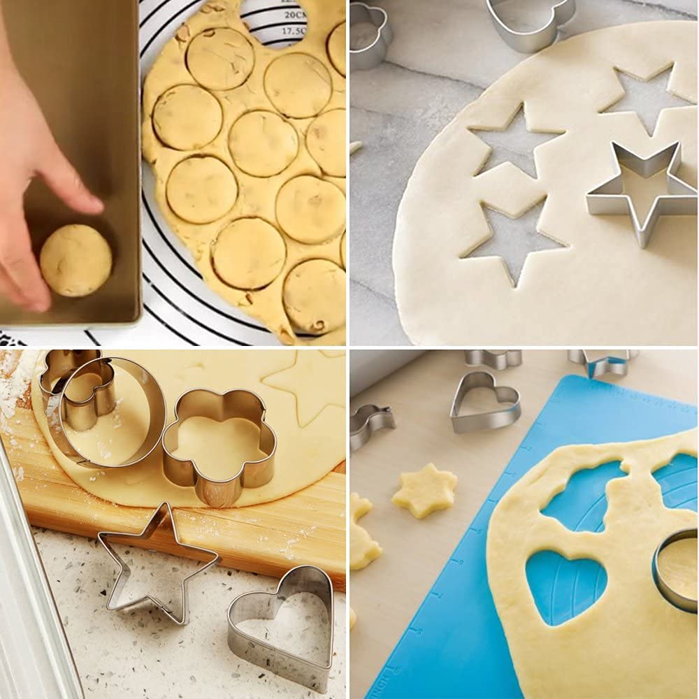 Utoolmart 12-in-1 Non-Stick Cake Baking Molds & Cookie Cutters Set - Premium Biscuit Decorating Tools for Pastry, Dough, Donuts & Clay - Perfect for Home Baking, Party Treats & DIY Crafts