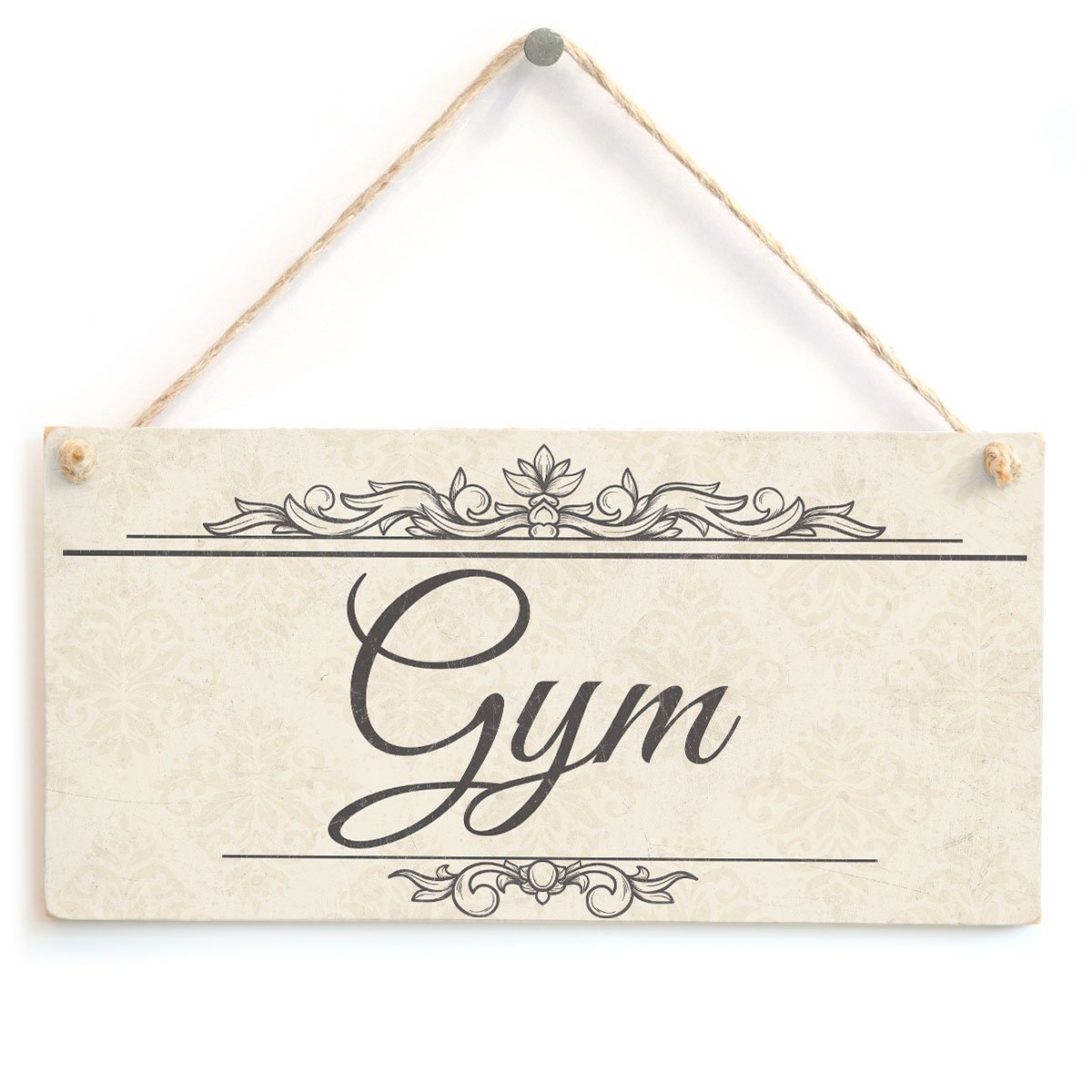 Shabby Chic Style Home Gym Door Sign - 10