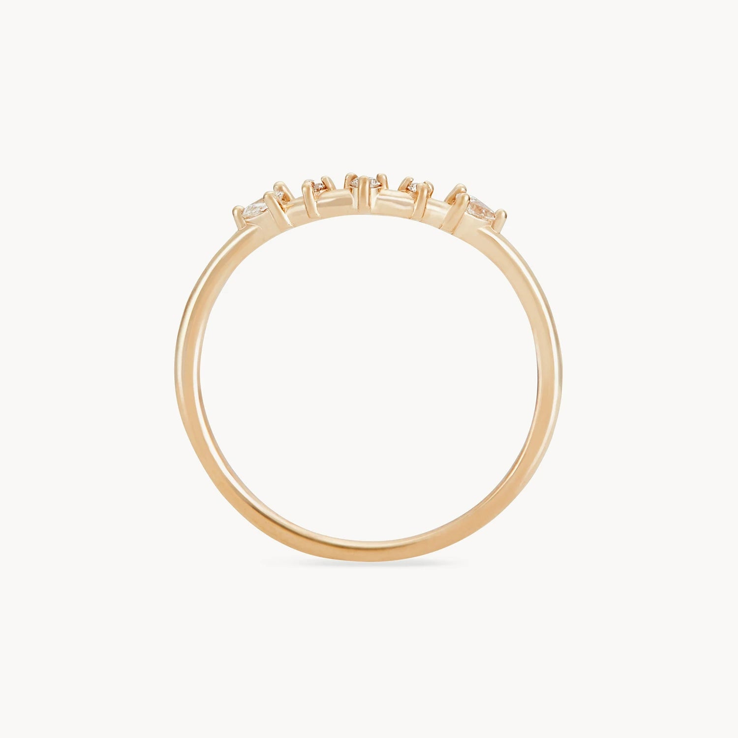 14K Yellow Gold Diamond Love Band Ring - Elegant White Diamonds for Women, Perfect for Anniversaries, Weddings & Special Occasions