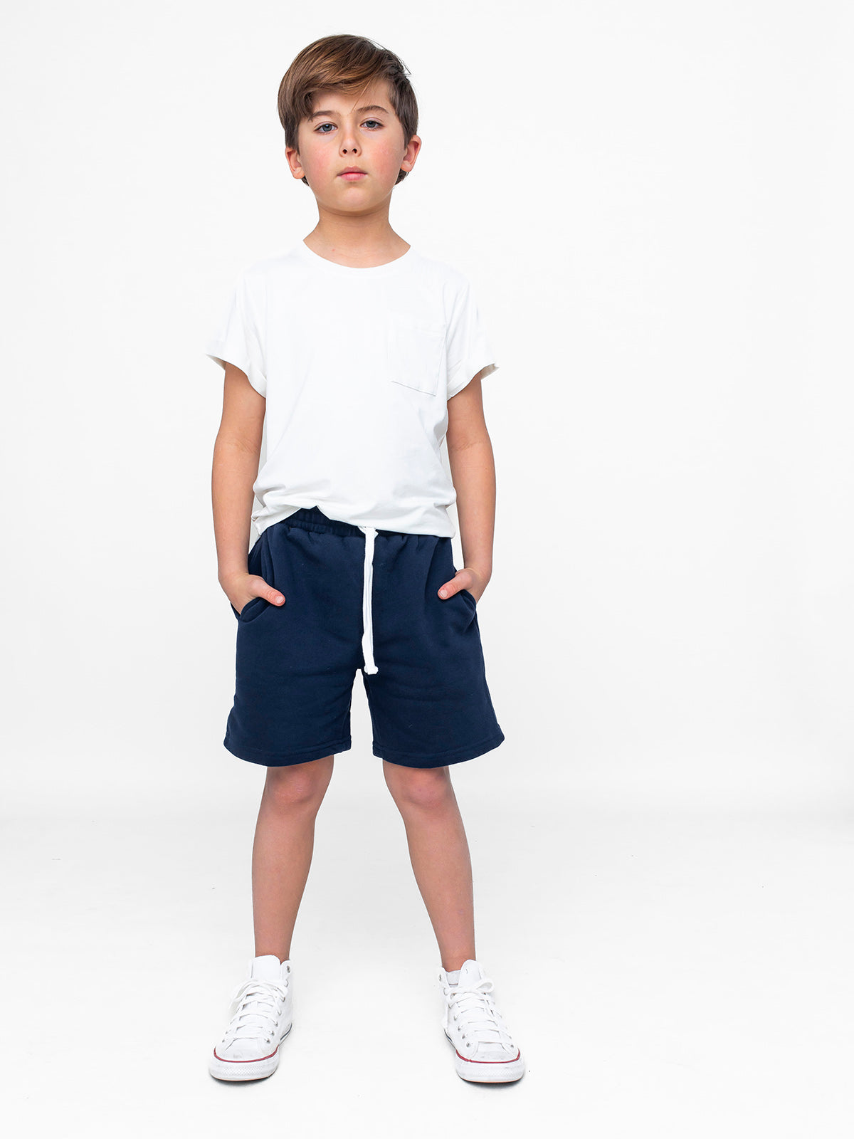 Men's Basic Sweatshorts - Soft Cotton Casual Shorts for Lounge & Workout - Navy Blue