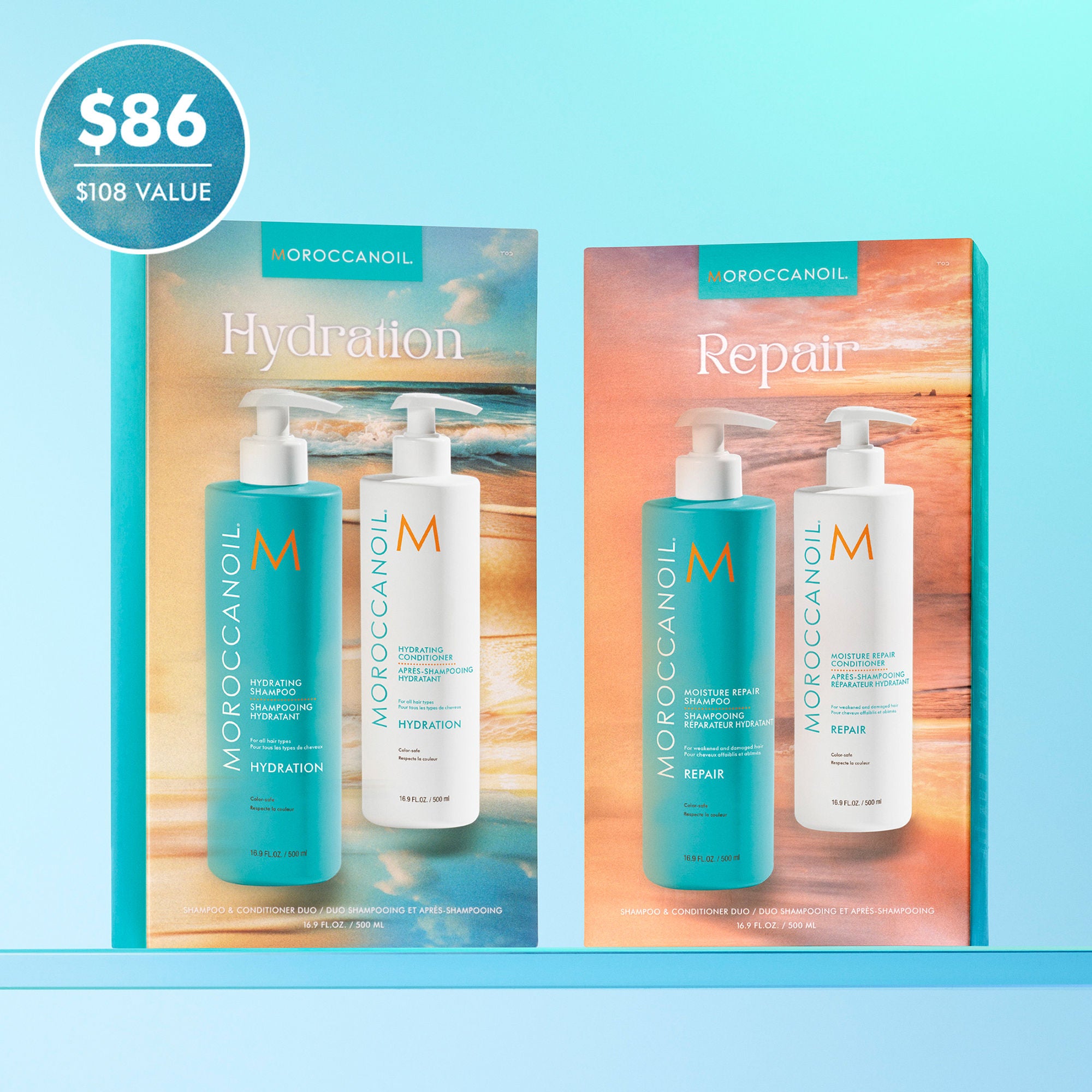 Hydrating Shampoo & Conditioner Set - 16.9oz Duo for Dry & Damaged Hair - Sulfate Free & Moisturizing - Limited Edition Hair Care for Daily Use & Salon Results at Home