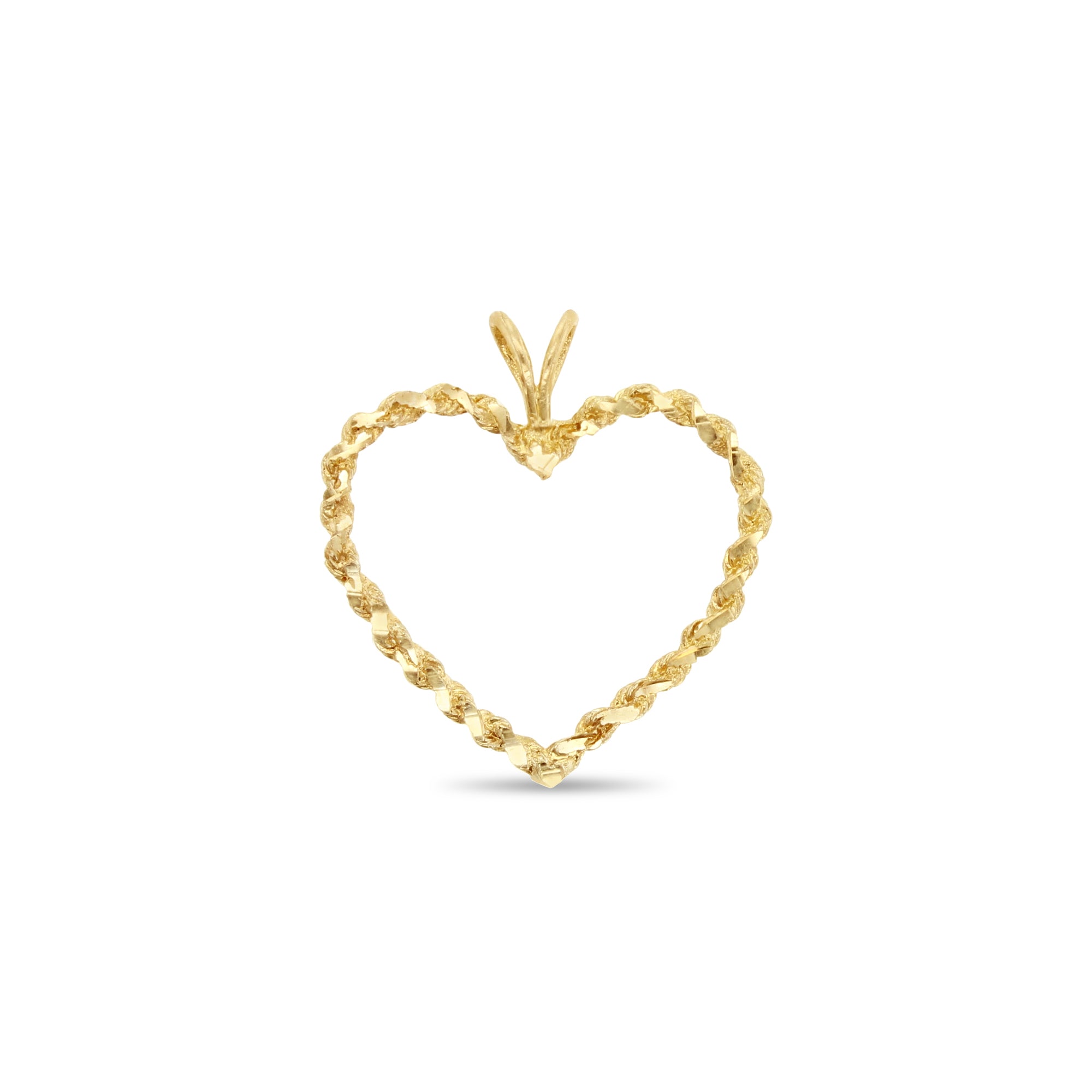 10k Yellow Gold Rope Heart Pendant Necklace - Elegant Jewelry Gift for Women, Perfect for Valentine's Day, Anniversary & Romantic Occasions
