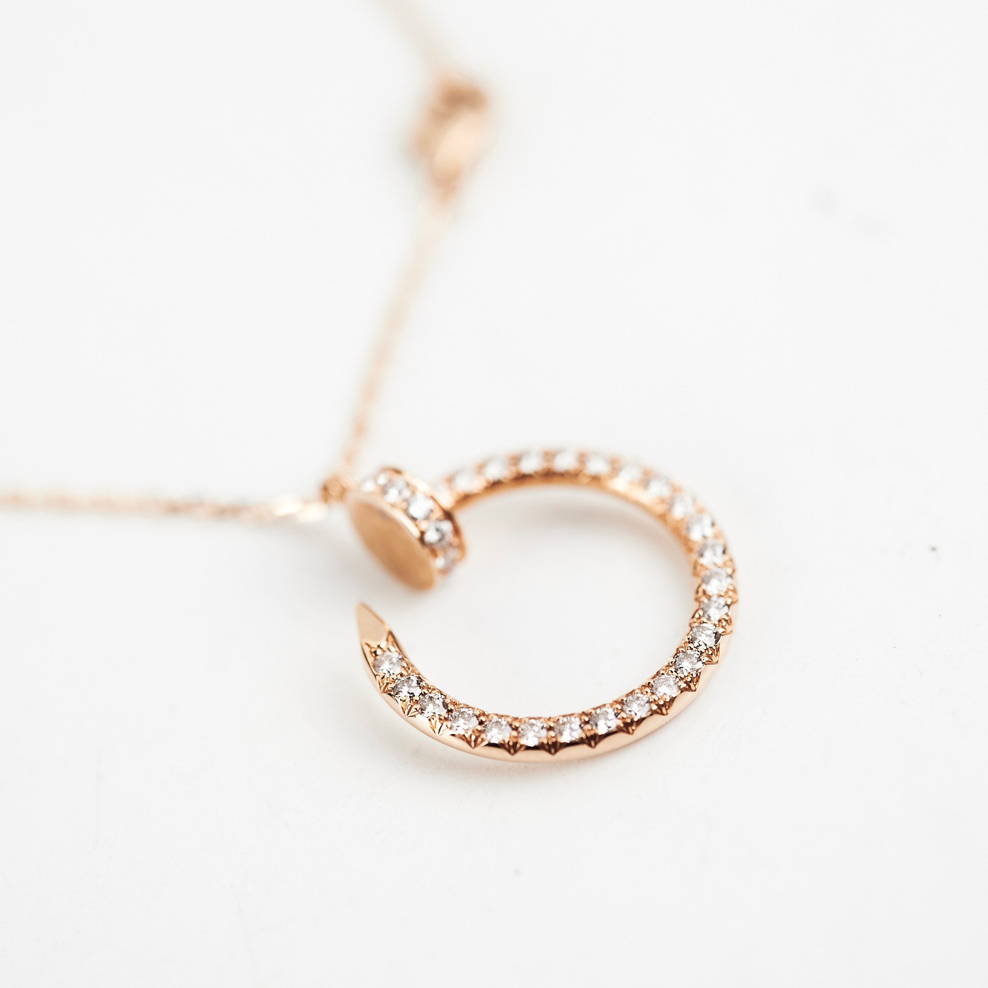 Cartier Juste Un Clou Rose Gold Diamond Necklace for Women - 18K Pink Gold Luxury Jewelry Gift for Anniversary, Valentine's Day & Special Occasions