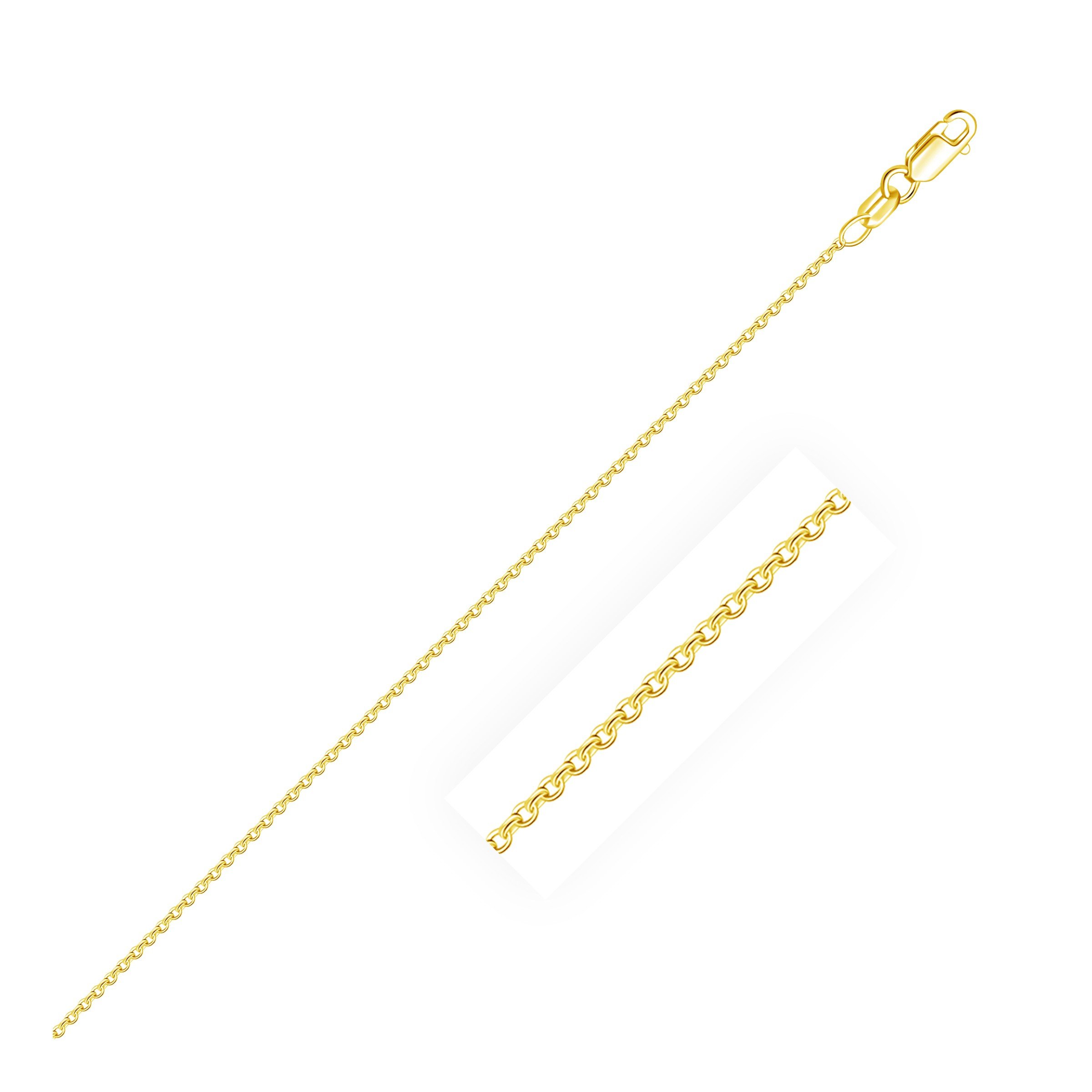14K Yellow Gold Round Cable Link Chain 0.7mm - Dainty & Delicate Jewelry for Women, Perfect for Layering, Everyday Wear & Gift Giving