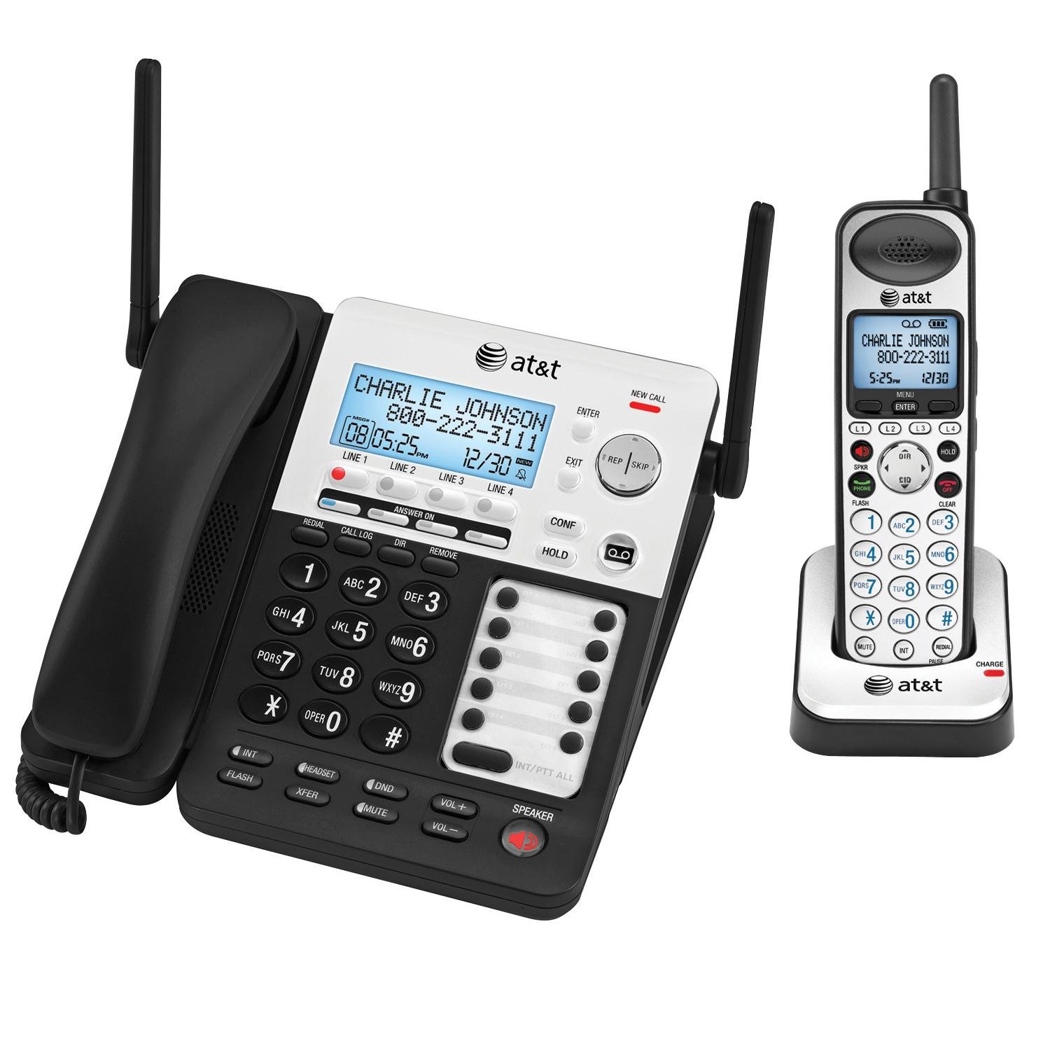Expandable 4-Line Corded/Cordless Phone System for Home & Office - Ideal for Small Businesses, Call Centers & Multi-Room Communication