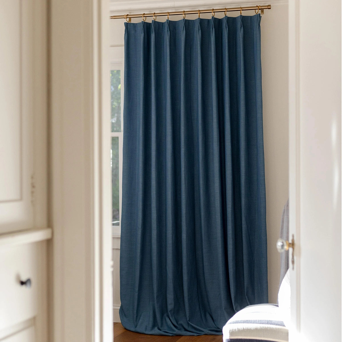 Pinch Pleated Blackout Curtains - 100% Linen Fabric for Modern Home Decor | Noise Reducing & Thermal Insulated Window Drapes for Bedroom & Living Room