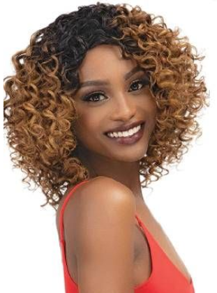 Janet Collection Natural Curly Wig Peyton - Soft & Realistic Human Hair Wig for Women - Perfect for Daily Wear, Cosplay & Special Occasions