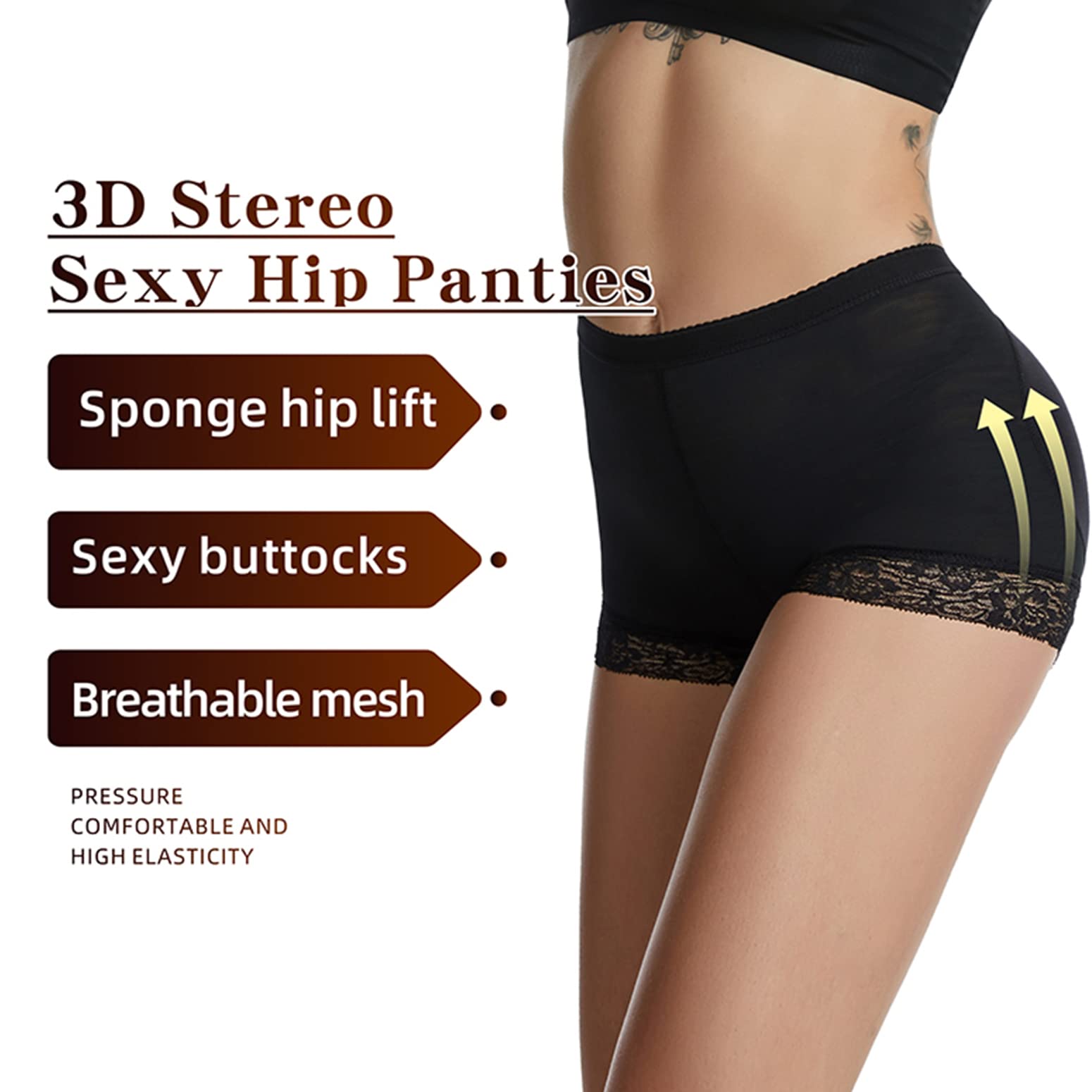 EVELIFE Women's Butt Lifting Shapewear Panties - Hip Enhancer & Fake Butt Padded Underwear for Body Shaping | Perfect for Dresses, Jeans & Special Occasions