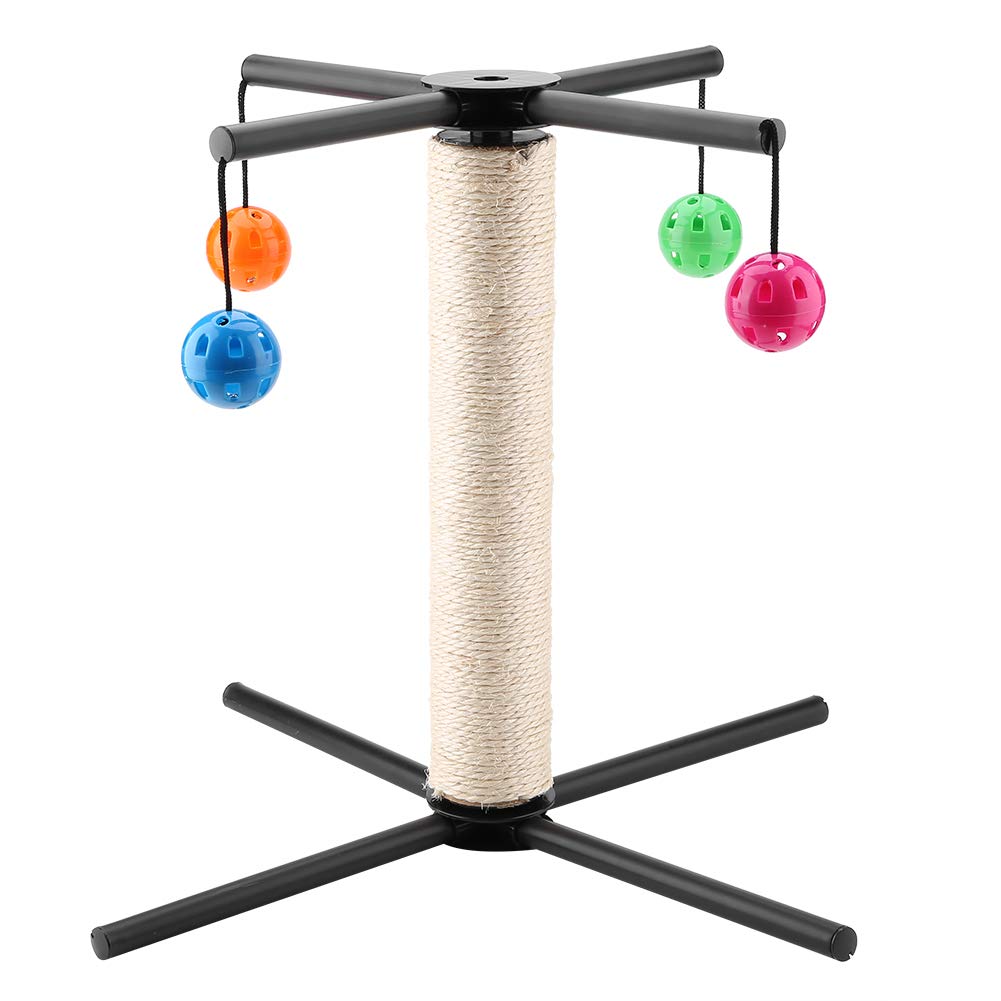Premium Cat Scratching Post with 4 Jingle Balls - Sturdy Cat Claw Scratcher & Play Pole for Kittens - Perfect for Indoor Play & Furniture Protection