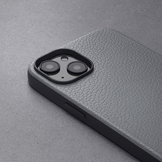 Premium Genuine Leather iPhone 14 Case - Soft Woolnut Grey Protective Cover | Slim Fit, Scratch Resistant | Perfect for Business, Travel & Everyday Use