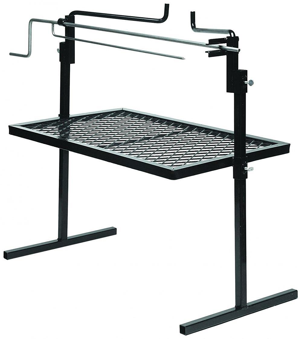 BebLP Stainless Steel Rotisserie BBQ Grill Stand - Heavy Duty Outdoor Cooking Grate for Open Pit Spit Grilling, Prep Table & Side Table | Perfect for Backyard BBQs, Camping & Tailgating Parties