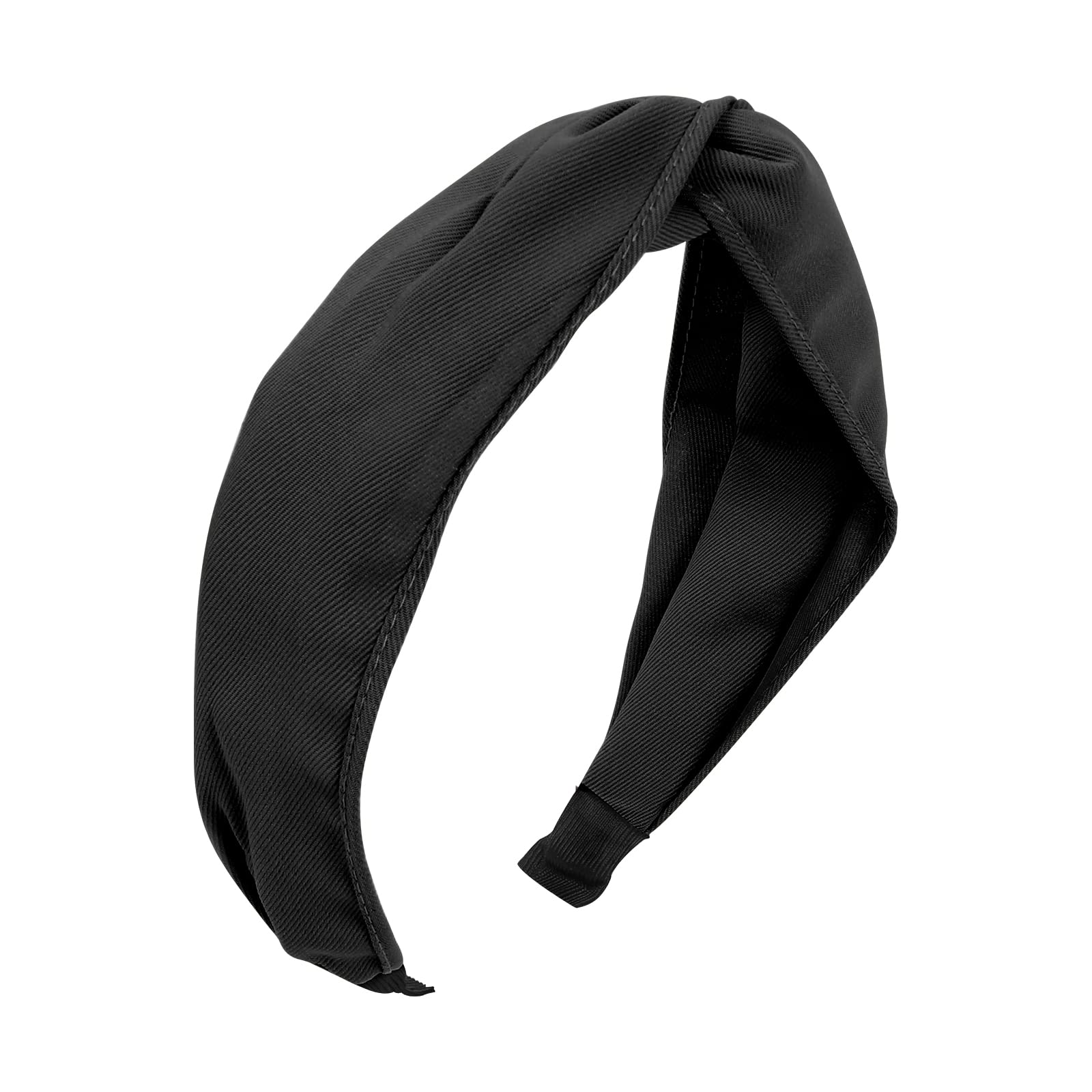 WOVOWOVO Women's Non-Slip Knotted Headbands - Fashion Elastic Yoga Hair Bands for Women & Girls, Wide Twist Headwear (Black) | Perfect for Workouts, Yoga, Running & Daily Hair Accessories