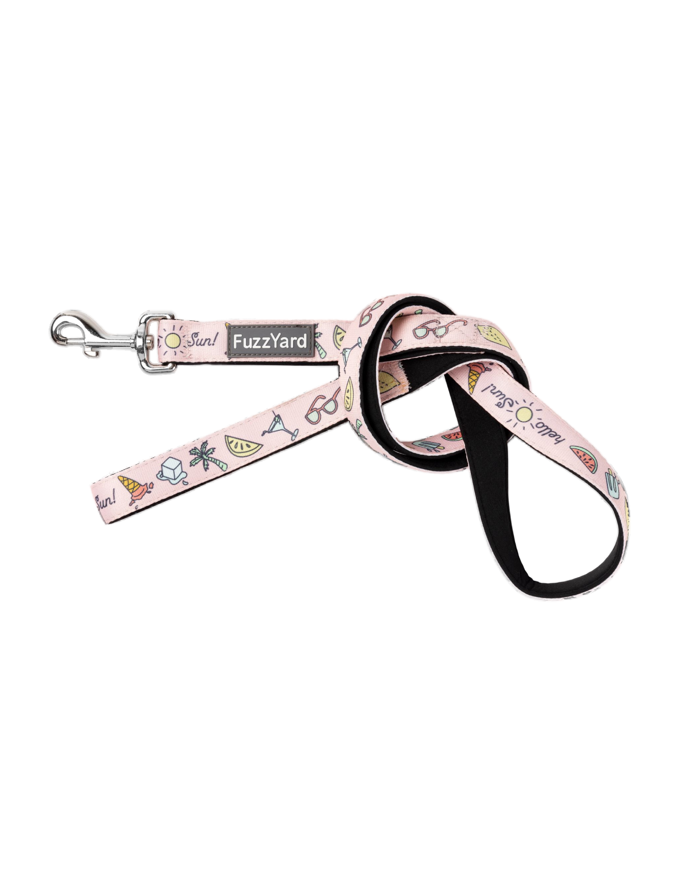 Premium FuzzYard Dog Leash with Reflective Stitching - Hello Sun Design (2 Sizes: Small/Medium & Large) for Safe & Stylish Walks, Jogging, and Outdoor Adventures