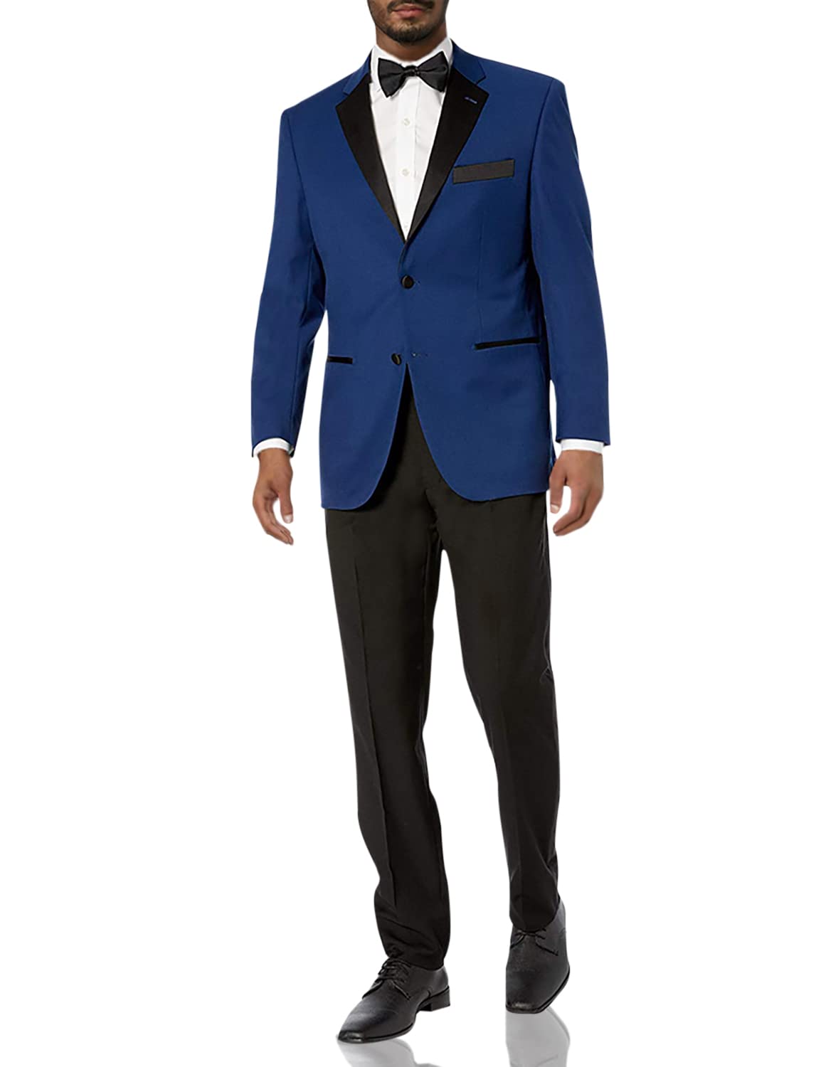Adam Baker Men's Slim Fit Tuxedo Suit 2-Piece Set | Formal Wedding Suits for Men | Classic Black & Navy Blue | Sizes S-XXL | Perfect for Prom, Groom, Business & Evening Events