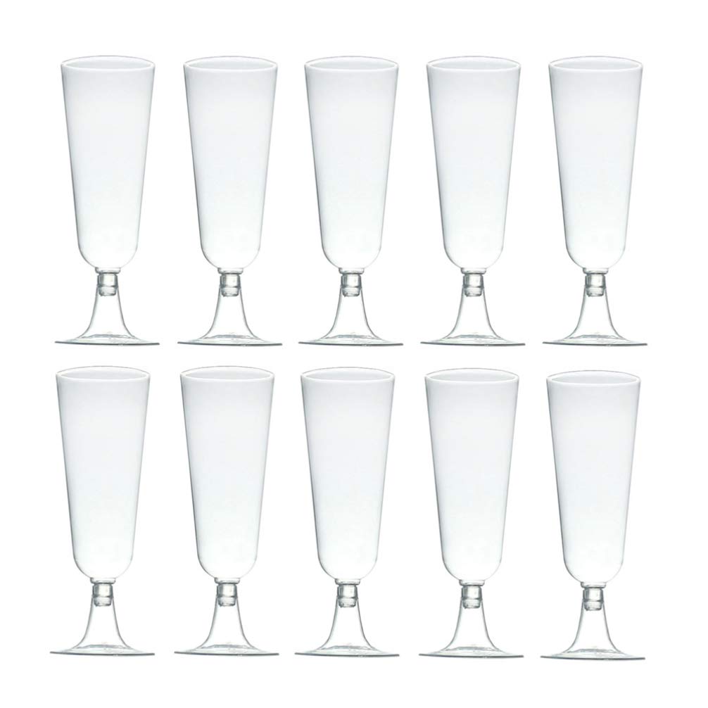 PRETYZOOM Plastic Champagne Glasses - 160ML Disposable Cocktail Goblets for Wedding, Bar, Restaurant & Party Events (10-Pack, Clear) - Perfect for Toasting, Celebrations & Elegant Drink Serving