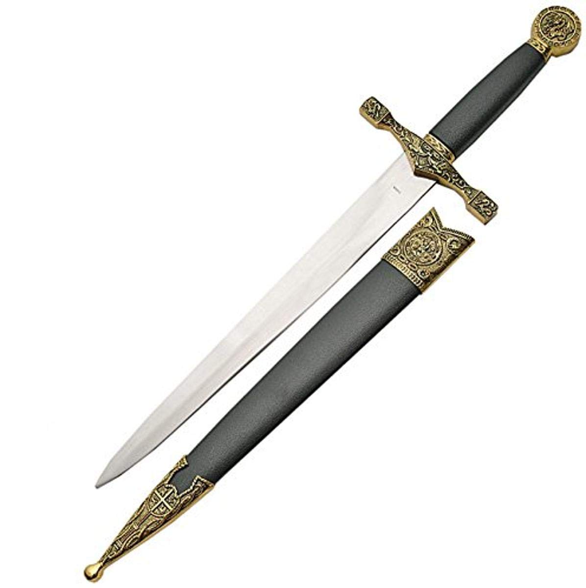 SZCO Supplies 211347 Excalibur Dagger - Medieval Fantasy Knife with Sheath | Collectible Replica for Cosplay, LARP, Halloween Costume & Display | Perfect Gift for Fantasy Enthusiasts
