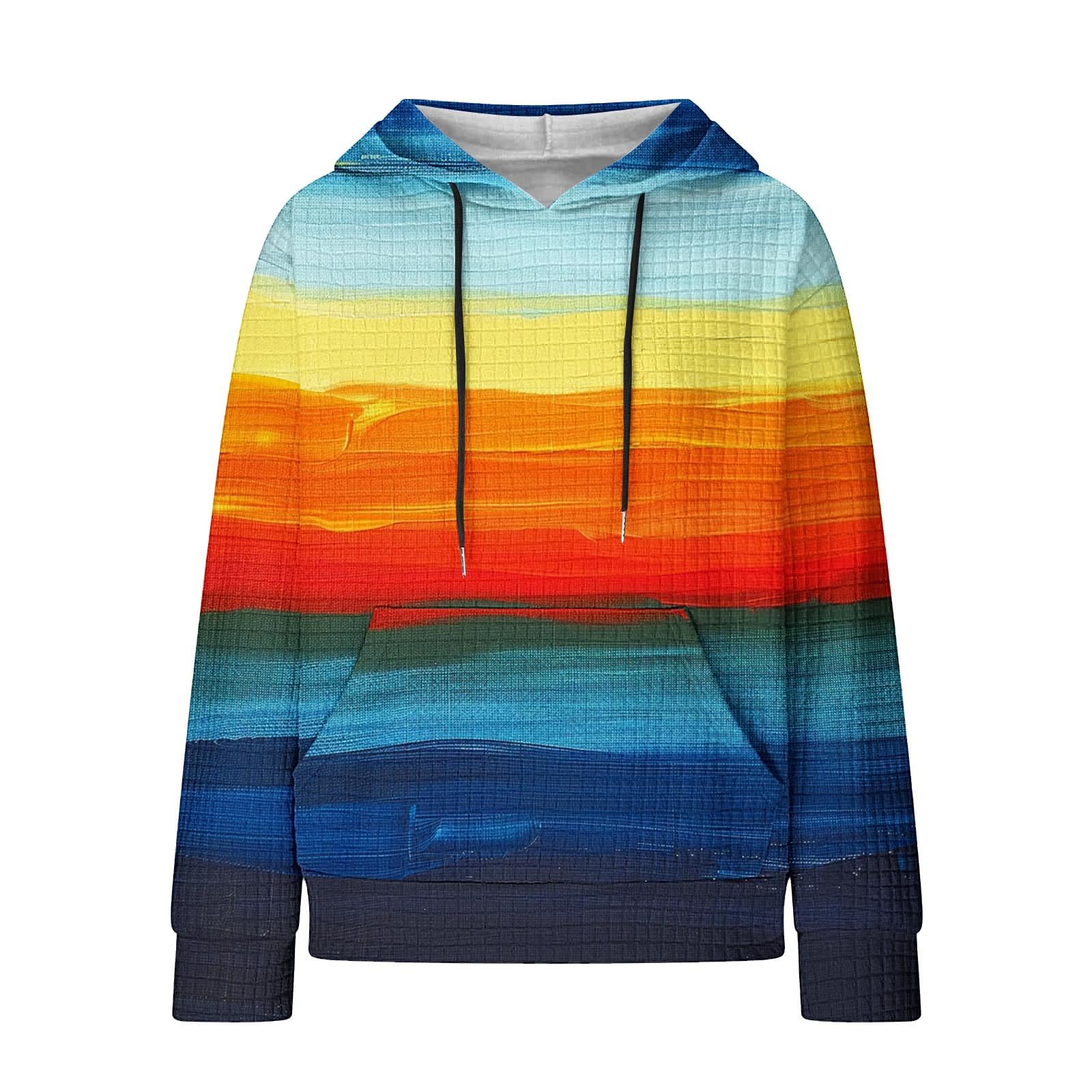 Women's Waffle Hoodie - Multicolor Comfortable Casual Pullover Sweatshirt with Pocket | Loose Fit Trendy Tops for Lounge, Streetwear & Everyday Wear