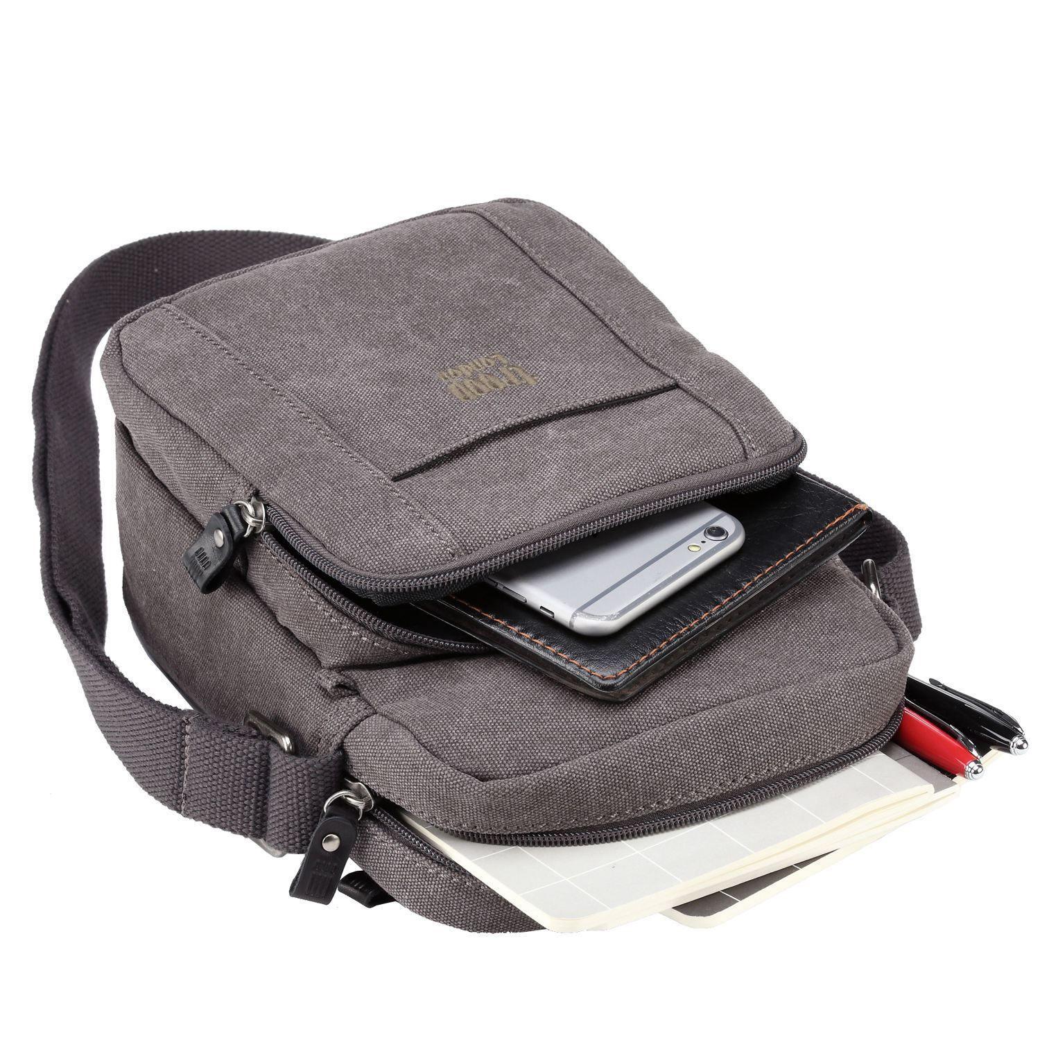 TRP0370 Troop London Classic Canvas Crossbody Bag for Men & Women - Stylish & Durable Everyday Shoulder Bag for Work, Travel & Casual Outings
