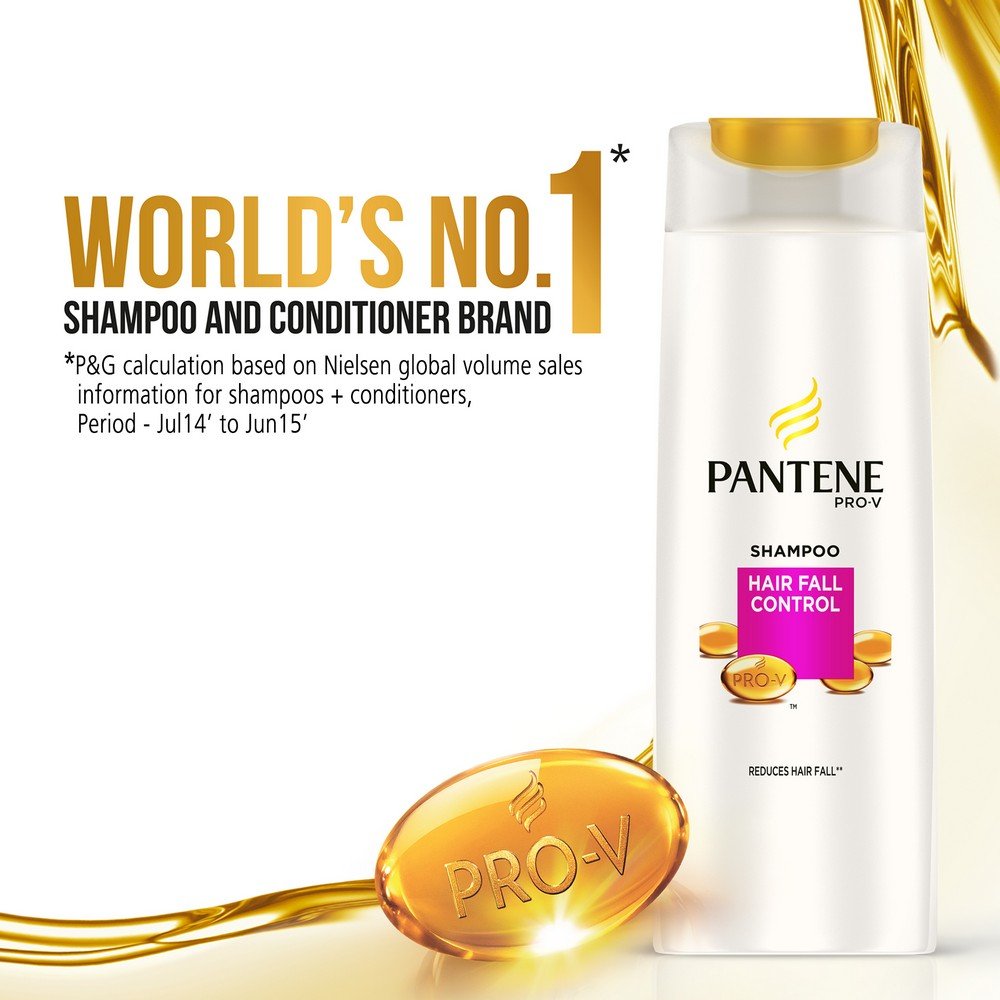 Pantene Pro-V Hair Fall Control Shampoo for Women & Men - 12.2 fl oz (360ml) - Reduces Hair Loss & Strengthens Hair - Daily Use for Thicker, Healthier Hair - Ideal for Home & Travel