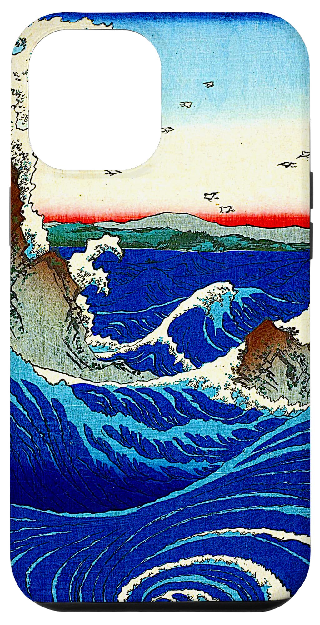 iPhone 12 Pro Max Case with Vintage Japanese Ocean Whirlpool Art - Stylish Protective Cover for Everyday Use, Travel & Work