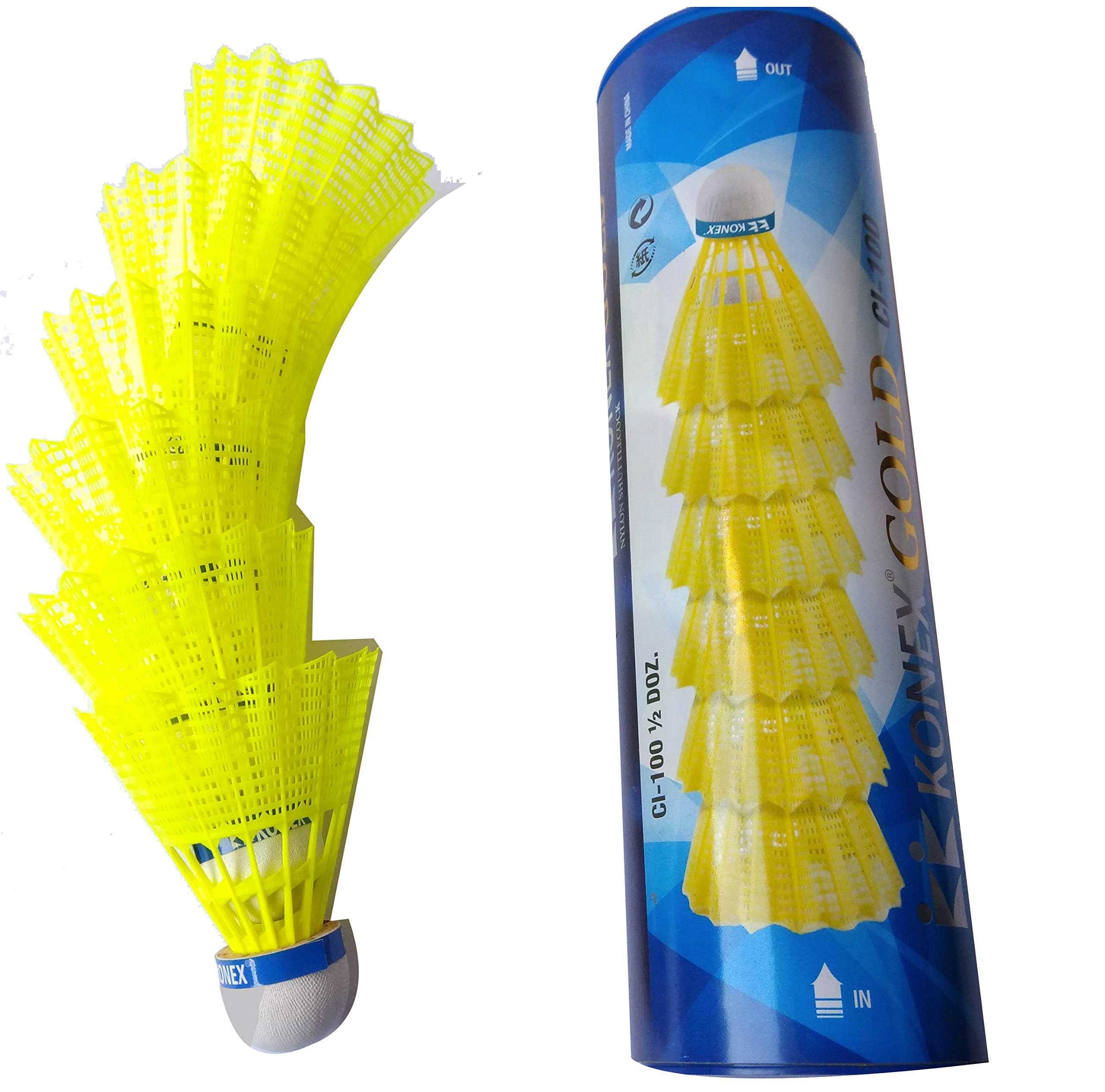 Premium SANDYNAVZ 12-Pack Plastic Badminton Shuttlecocks - Durable Nylon Feathers for Indoor/Outdoor Training & Recreational Play - Ideal for Backyard Games, Gym Class & Family Sports Activities