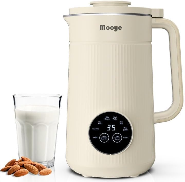 Automatic Nut Milk Maker Machine - 35oz/1000ml Multi-Functional Soybean Milk Maker with 10 Blades for Almond, Oat, Cashew Milk | Dairy-Free, Vegan, Plant-Based Beverage Maker with 12h Timer, Auto-Clean & 2h Keep Warm | Perfect for Home Kitchen, Healthy Breakfast & Vegan Lifestyle