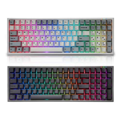 ABKO AR96 Mechanical Gaming Keyboard - 96 Key Compact Layout, CNC Aluminum Frame, Cherry MX Red Switches (Silver) | Perfect for FPS, MOBA & Typing Enthusiasts