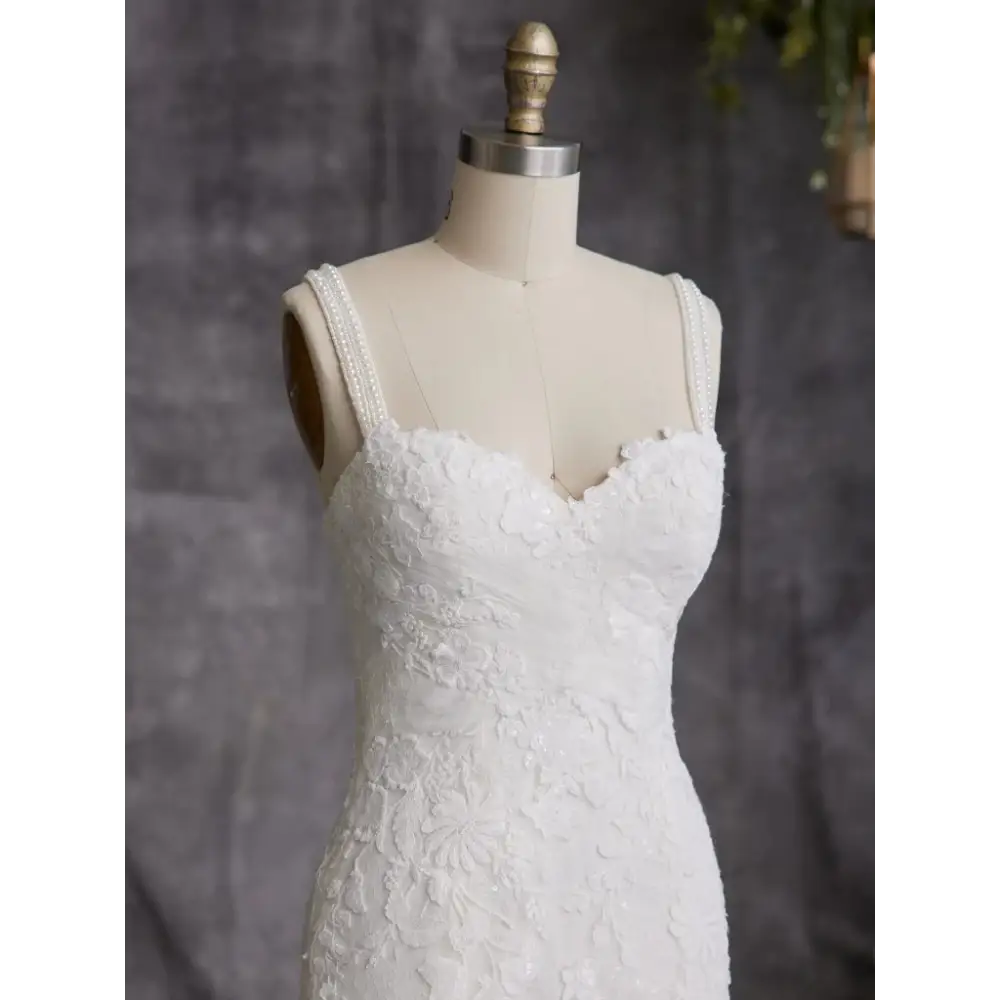 Maggie Sottero Elita Wedding Dress with Detachable Sleeves - Elegant Lace Bridal Gown for Church Ceremony & Outdoor Wedding Photos