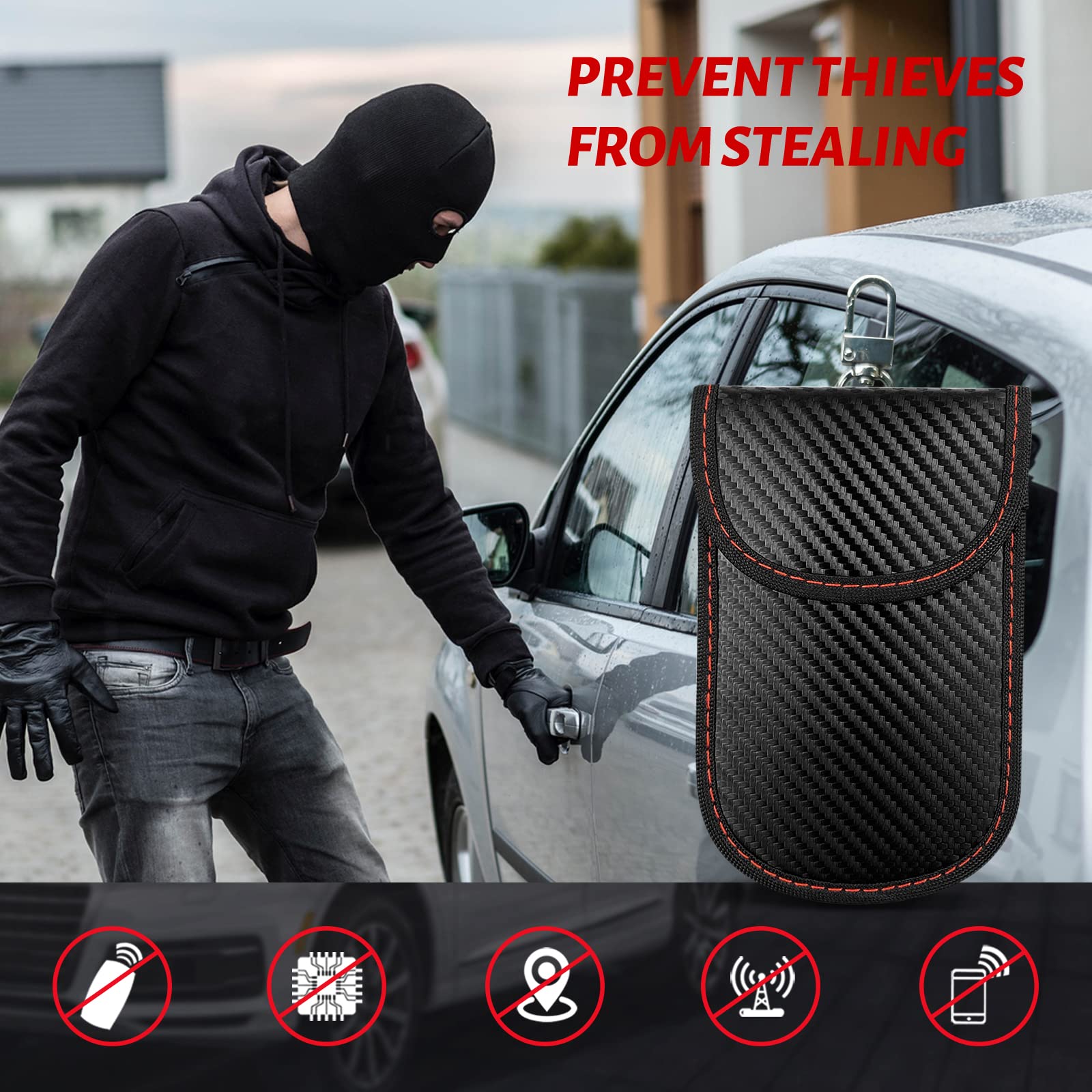 ATFArt Faraday Cage Car Key Case - RFID Key Fob Protector for Anti-Theft & Anti-Hacking | Signal Blocking Pouch for Keyless Entry Car Keys | Perfect for Travel, Parking & Vehicle Security