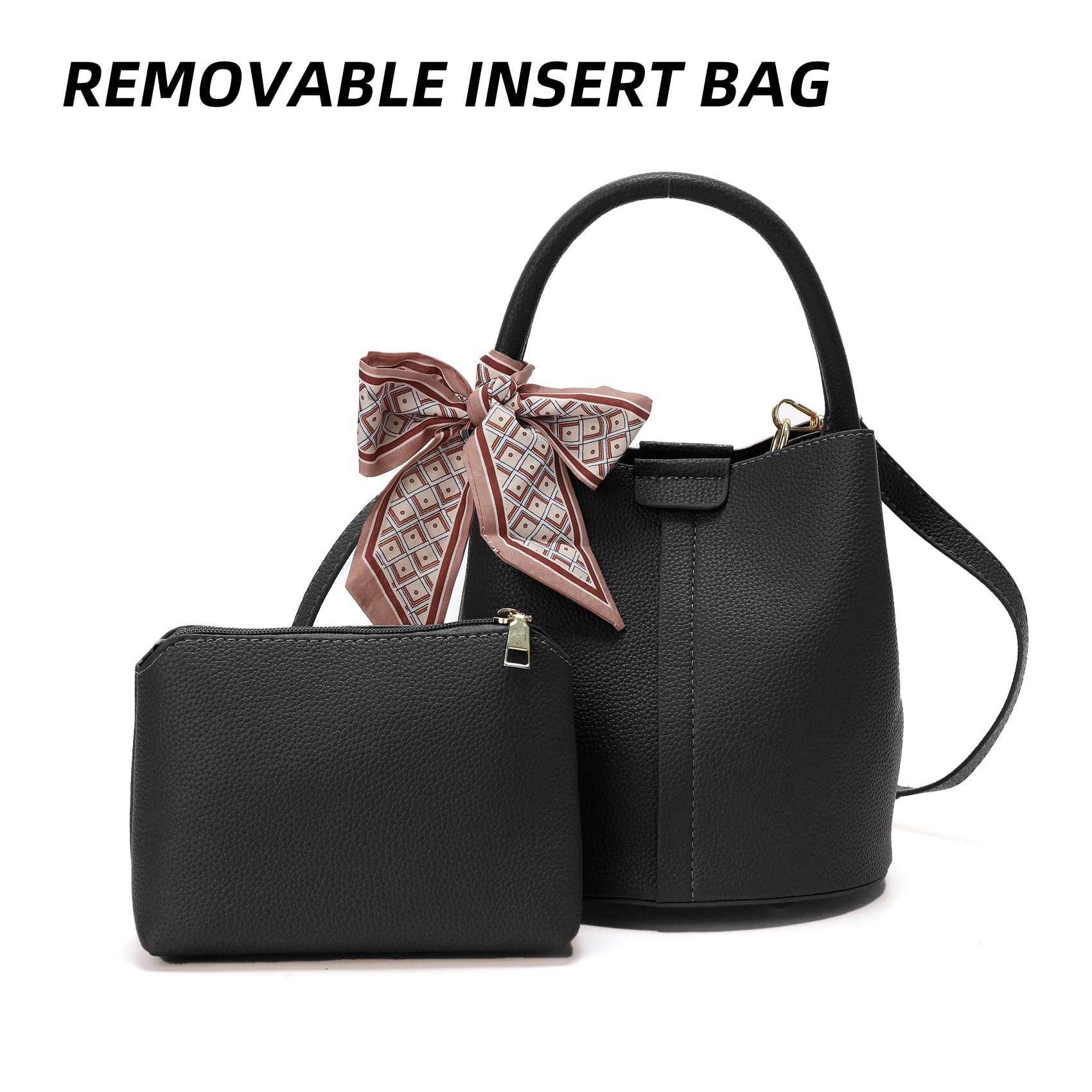 Didida Small Bucket Bags for Women | PU Vegan Leather Crossbody Purse | Mini Shoulder Bag with Removable Strap | Perfect for Daily Use, Shopping & Travel