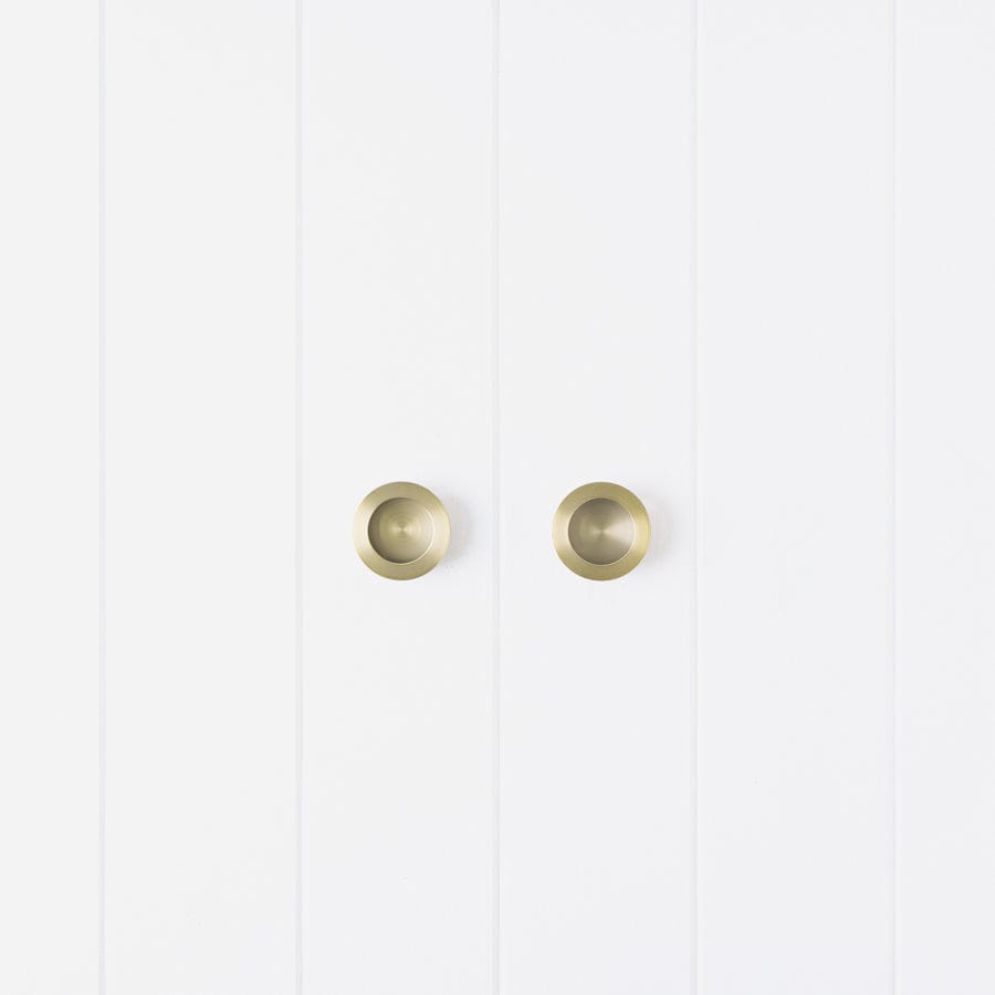 Flush Pull Round Warm Brushed Nickel Cabinet Handle - Durable & Stylish Hardware for Kitchen Cabinets, Bathroom Vanities & Furniture Drawers