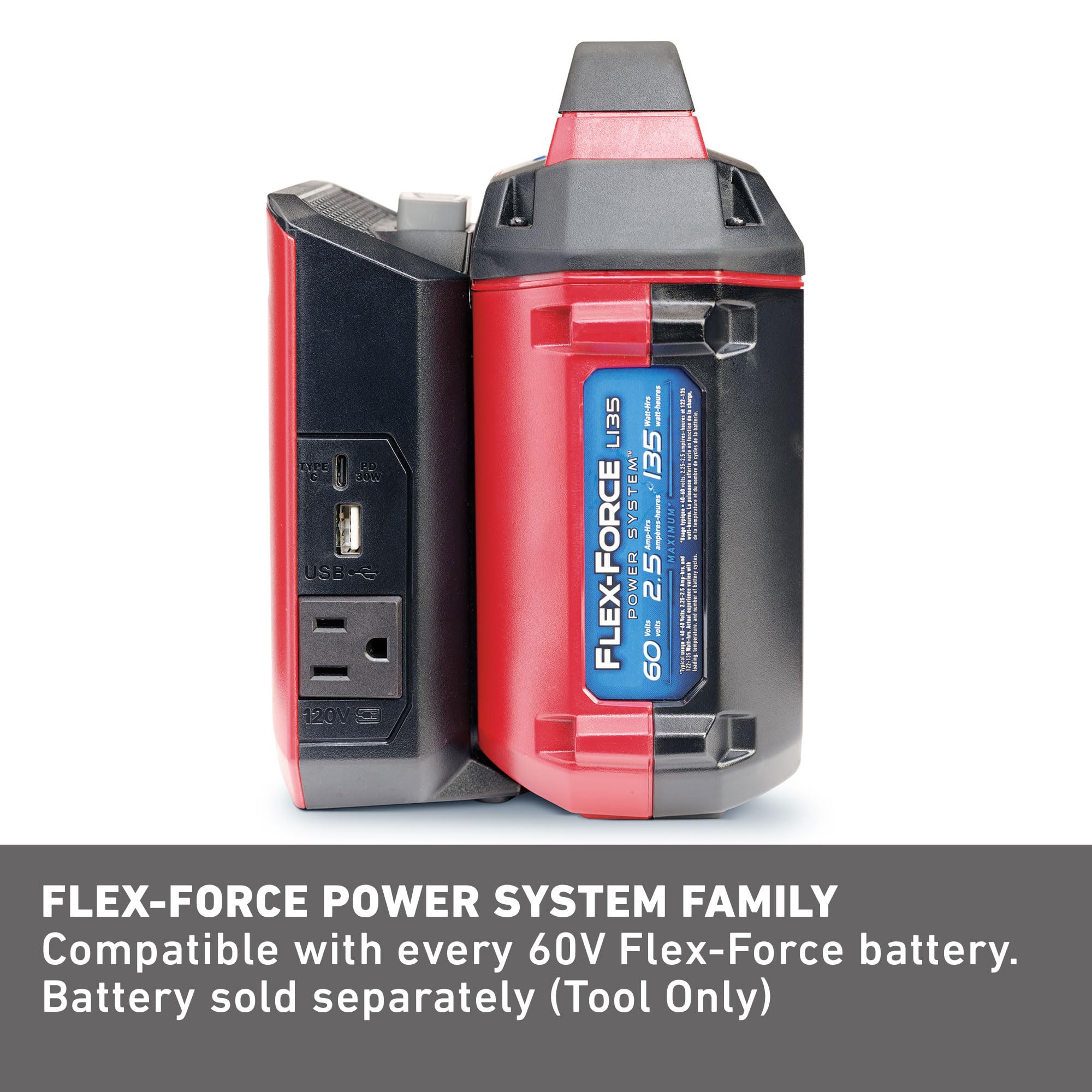 60V Max Flex-Force Impulse Endeavor Inverter Generator by Toro - 120V Outlet & USB Charging Port for Power Tools, Electronics, Camping & Emergency Backup Power