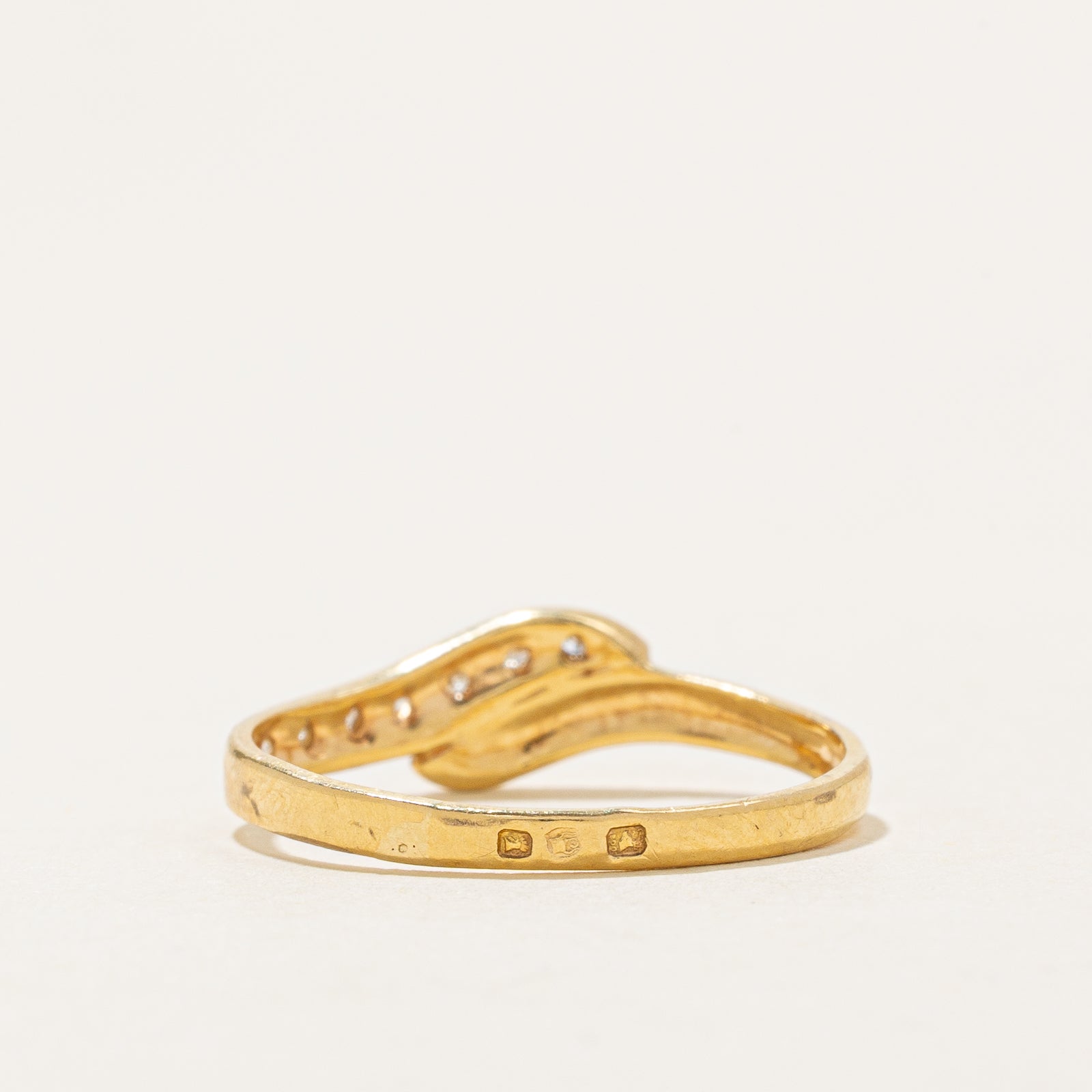 0.08ctw Diamond Row Bypass Ring - Size 6.5 | Elegant Wedding Band, Anniversary Gift for Her | Perfect for Engagements, Proposals & Special Occasions
