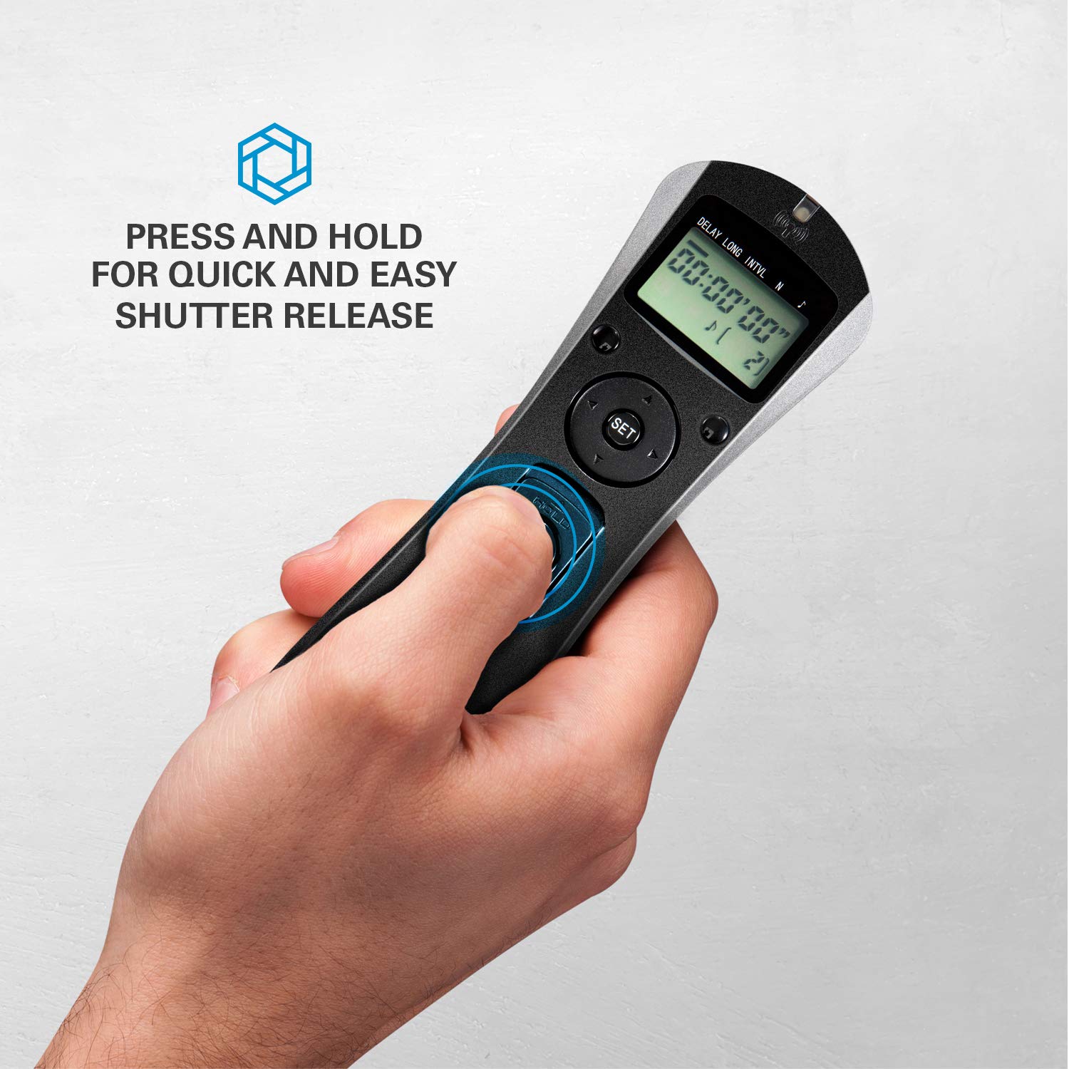 Polaroid Wireless Camera Shutter Remote with Interval Timer for Canon DSLR Cameras - Perfect for Group Photos, Self-Portraits, and Long Exposure Photography