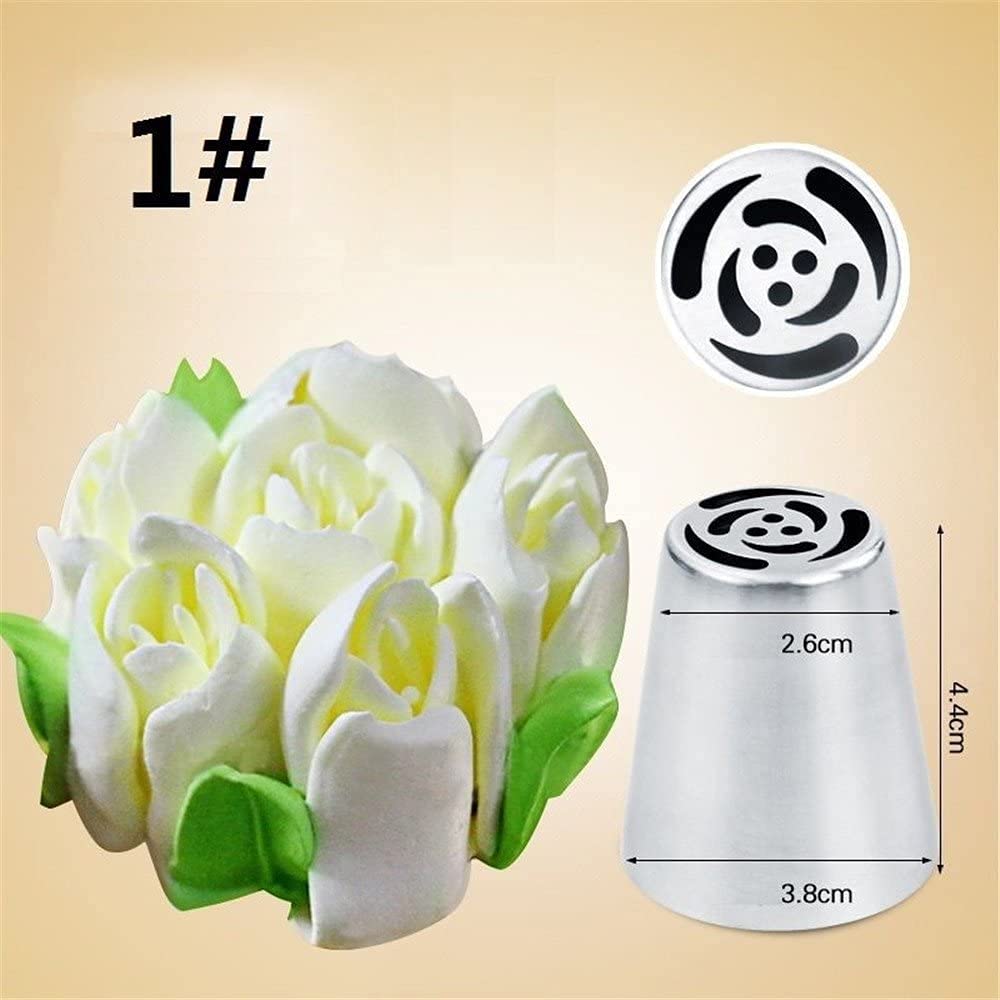 Russian Piping Tips Set - 7Pcs Stainless Steel Cupcake Decorating Nozzles for Flowers, Frosting, Cakes & Cookies | Professional Baking Tools for Pastry, Dessert & Cake Decorating (Perfect for Birthday Parties, Wedding Cakes & Home Baking)