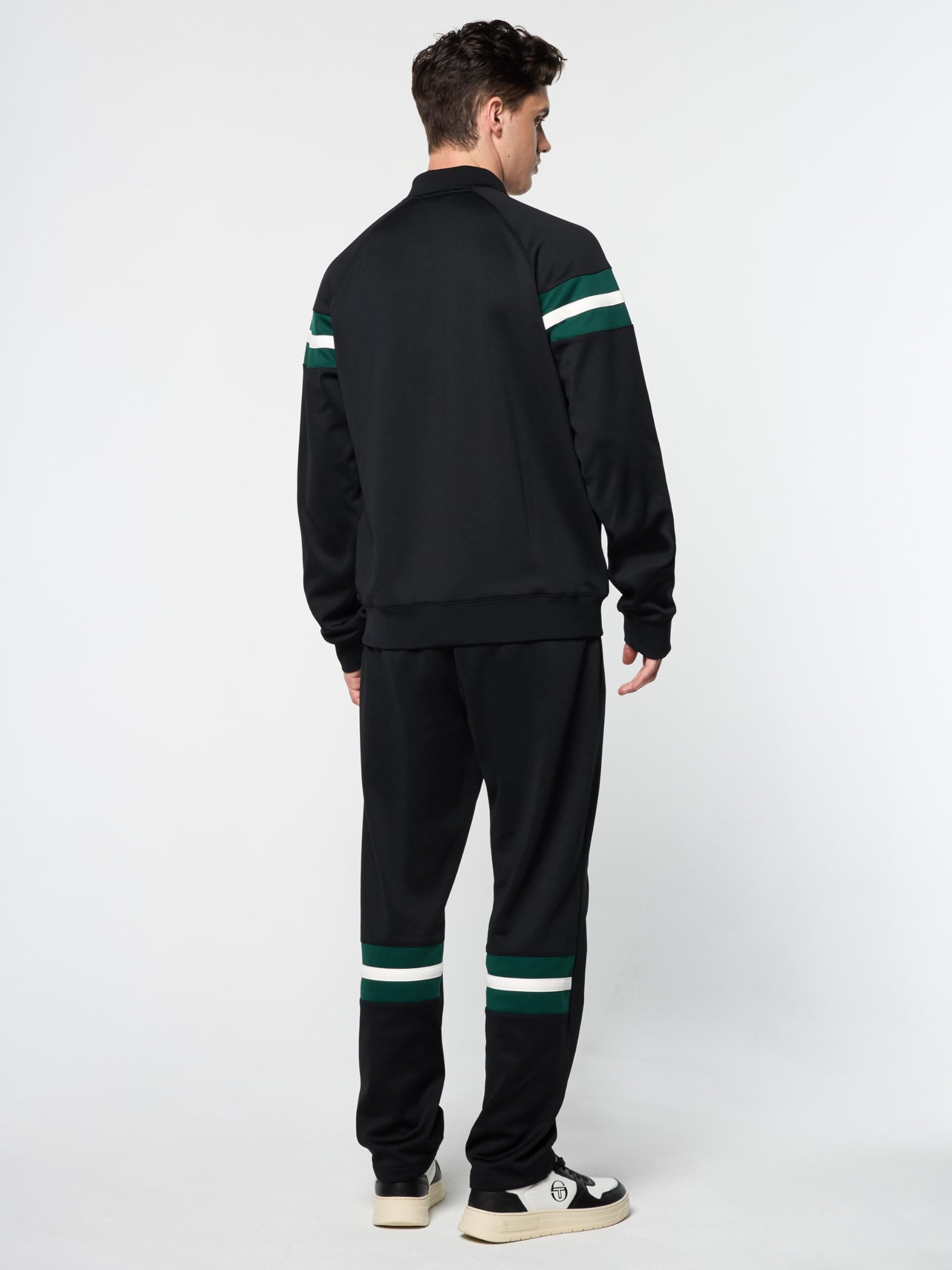 Sergio Tacchini Men's Rimini Track Jacket - Black - Lightweight Running Jacket for Men - Perfect for Jogging, Gym Workouts & Casual Wear