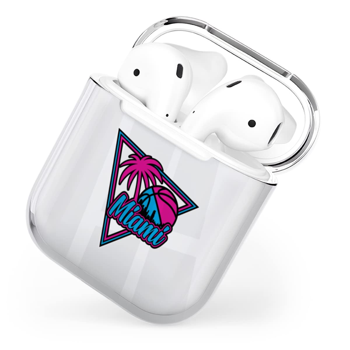 Hard Protective Case Cover for AirPods Pro - Miami Heat Basketball Design - Wireless Earphone Cover for Sports, Travel & Daily Use