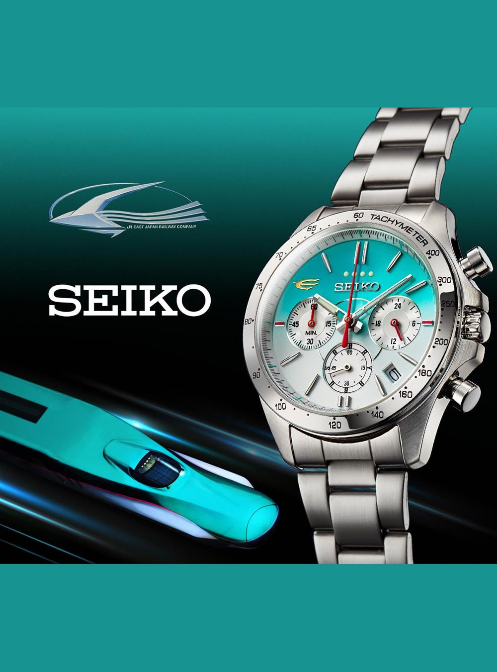 SEIKO × JR EAST JAPAN RAILWAY COMPANY 10TH ANNIVERSARY LIMITED EDITION HAYABUSA SHINKANSEN WATCH - MADE IN JAPAN - Perfect for Train Enthusiasts & Collectors