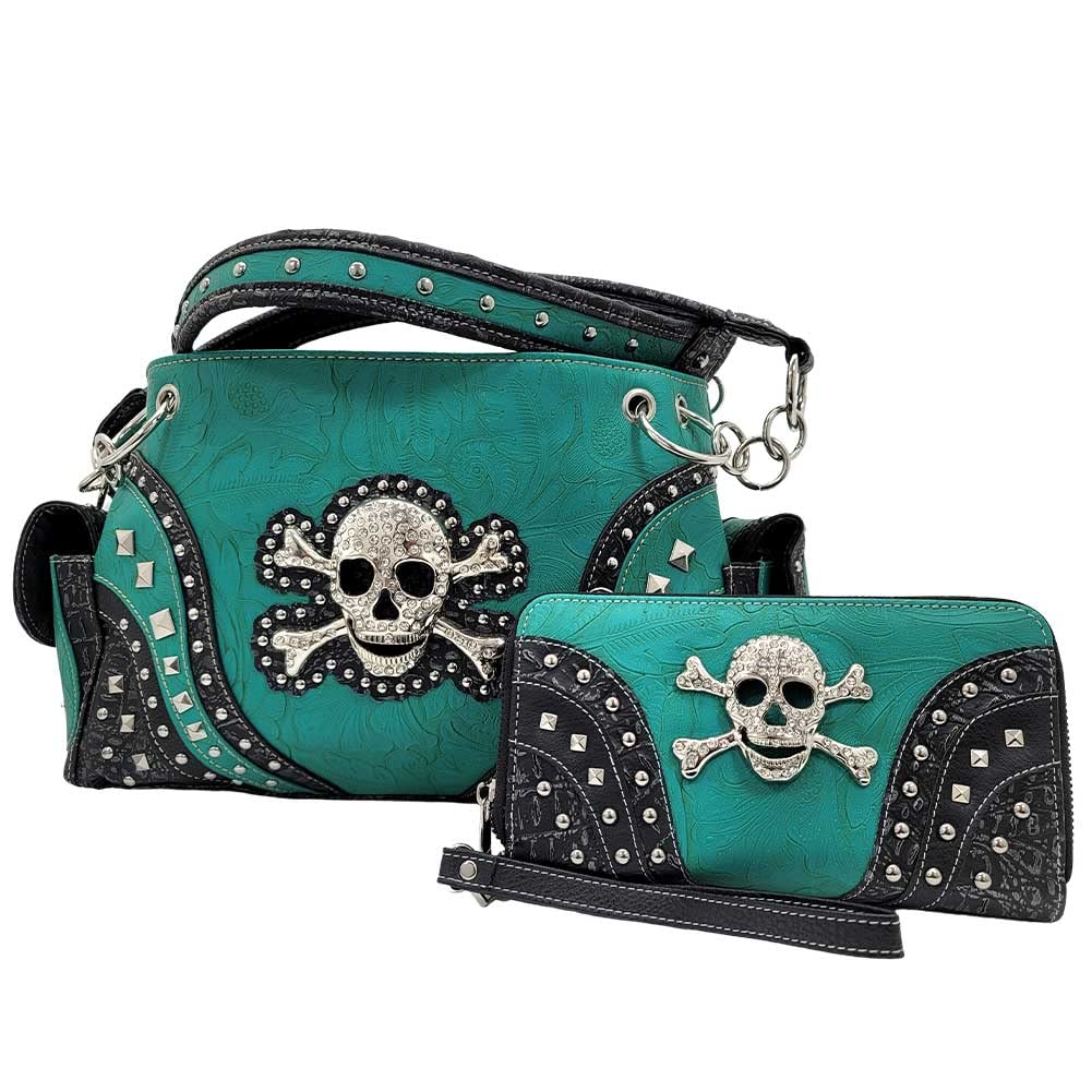 BHW Skull Women's Handbags and Wallets - Gothic Punk Fashion Accessories for Everyday Use, Parties, and Concerts