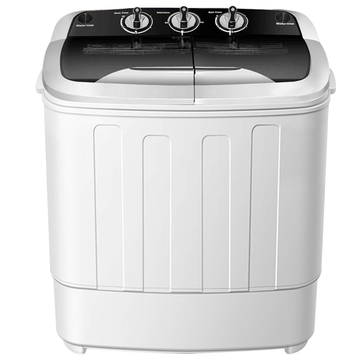 Waterjoy Portable Washing Machine - 13lbs Capacity Twin Tub Mini Washer & Dryer Combo for Small Spaces | Compact Laundry Solution for Apartments, Dorms, RVs, Camping & Travel | Black & White