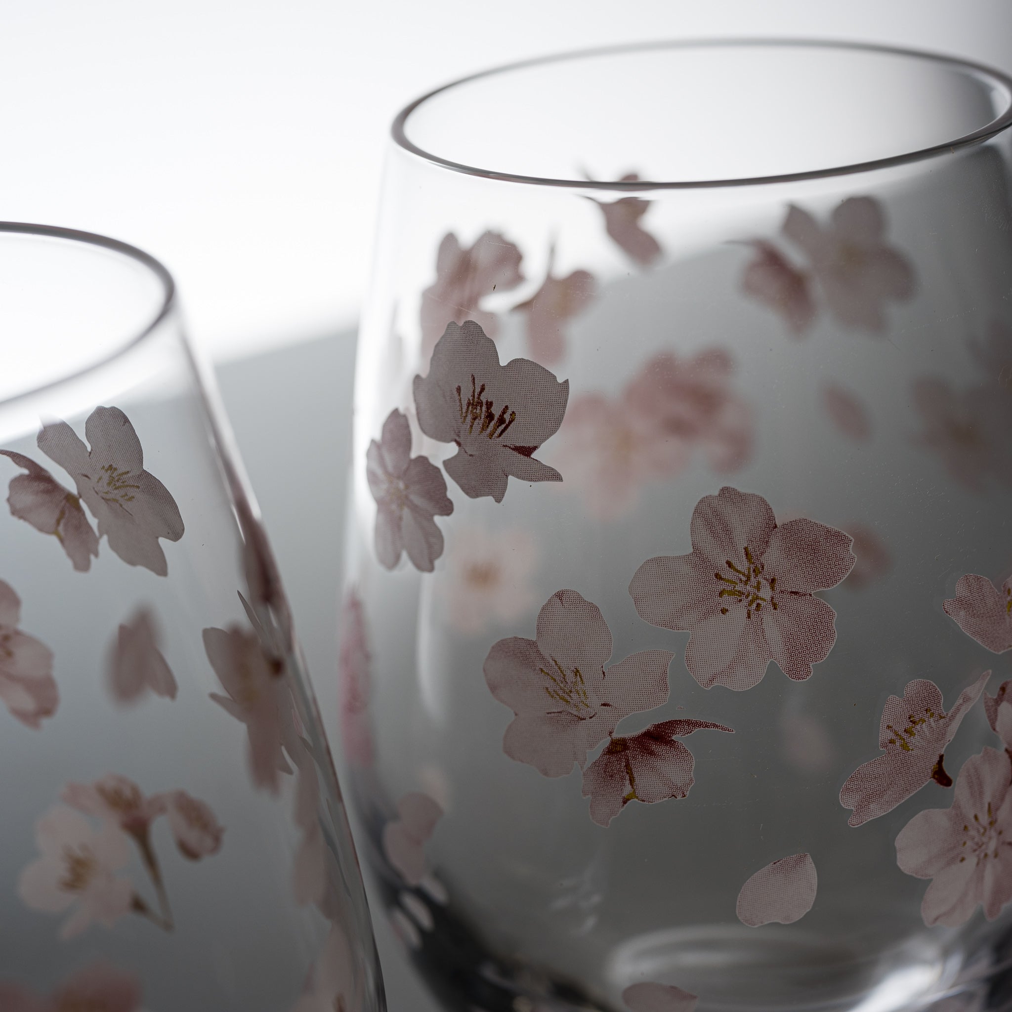 Sakura Flower Pair Tumbler Glass Set - 16oz Japanese Cherry Blossom Drinking Glasses for Tea, Juice & Cocktails - Perfect for Spring Parties, Romantic Dinners & Home Decor