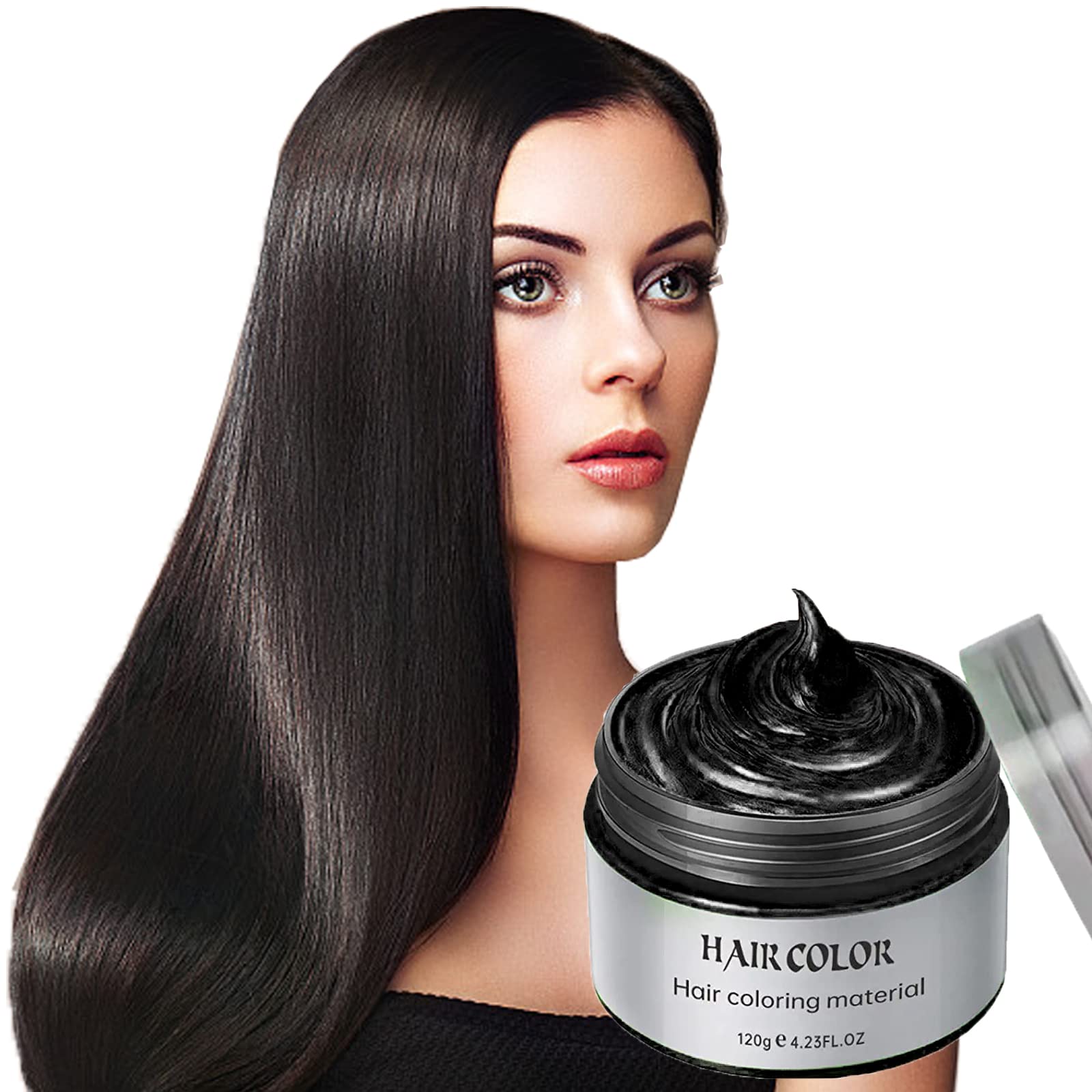 Black Hair Spray - Temporary Hair Color Dye & Styling Wax for Cosplay, Halloween, Parties - Natural Disposable Hair Coloring Clay (1 Pack) | Perfect for Costumes, Themed Events & Creative Hairstyles