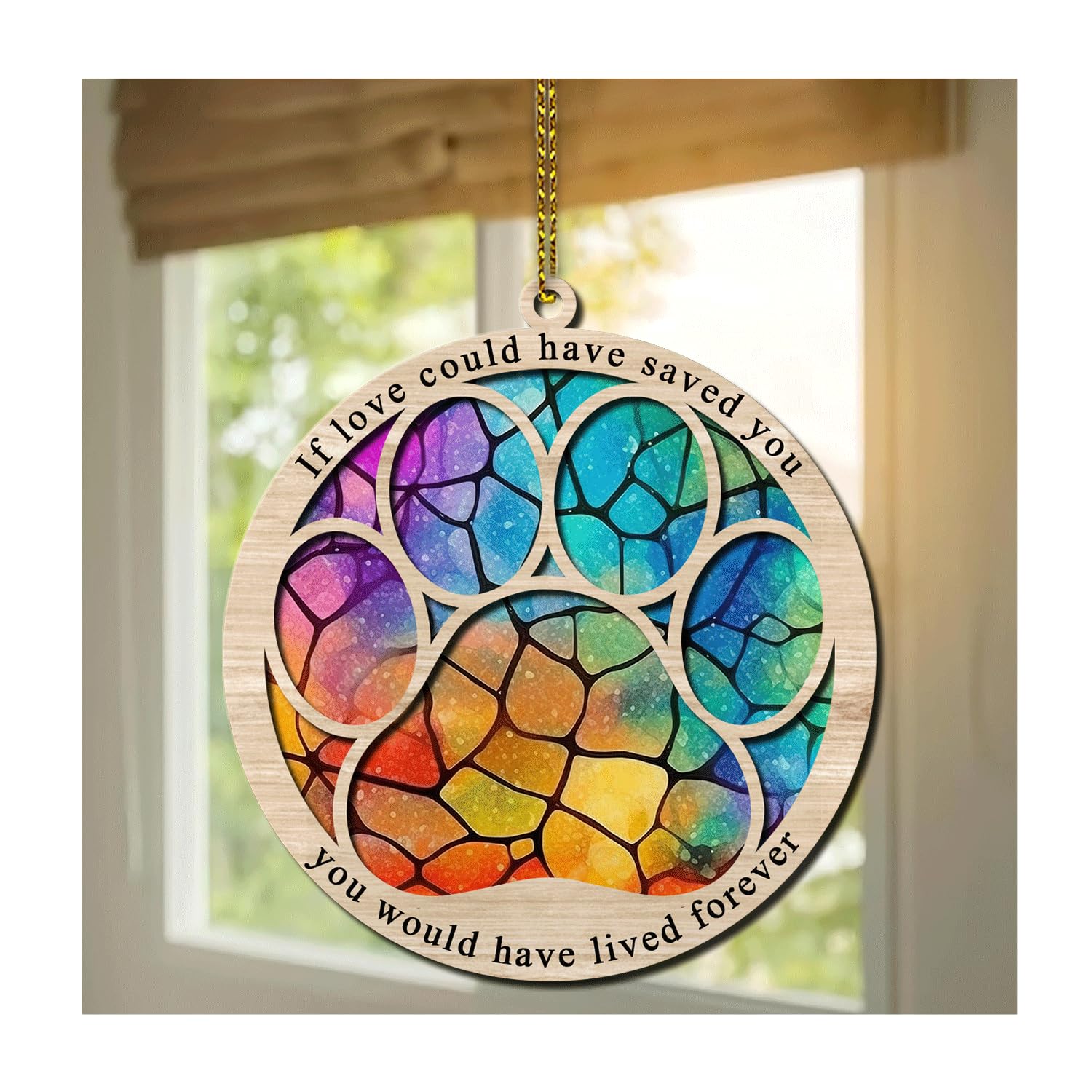 Pet Memorial Suncatcher - Sympathy Gift for Lost Dog or Cat - Perfect for Christmas Remembrance