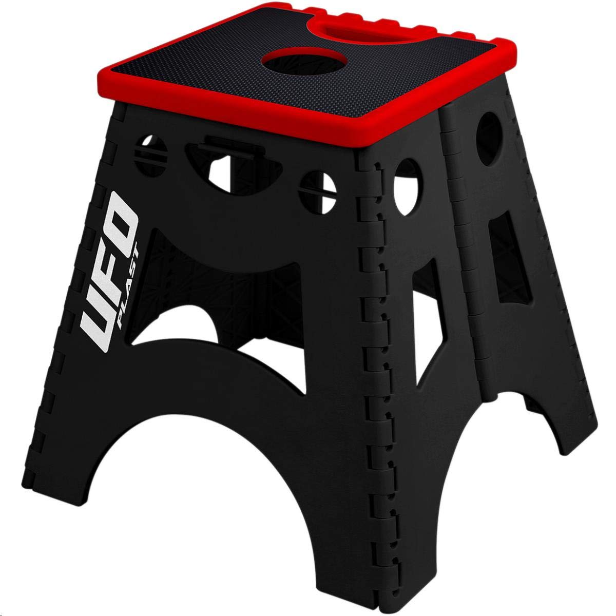 Foldable Red UFO Plastic Bike Stand - Portable Bicycle Parking Rack for Garage, Patio & Outdoor Storage | Heavy Duty & Lightweight